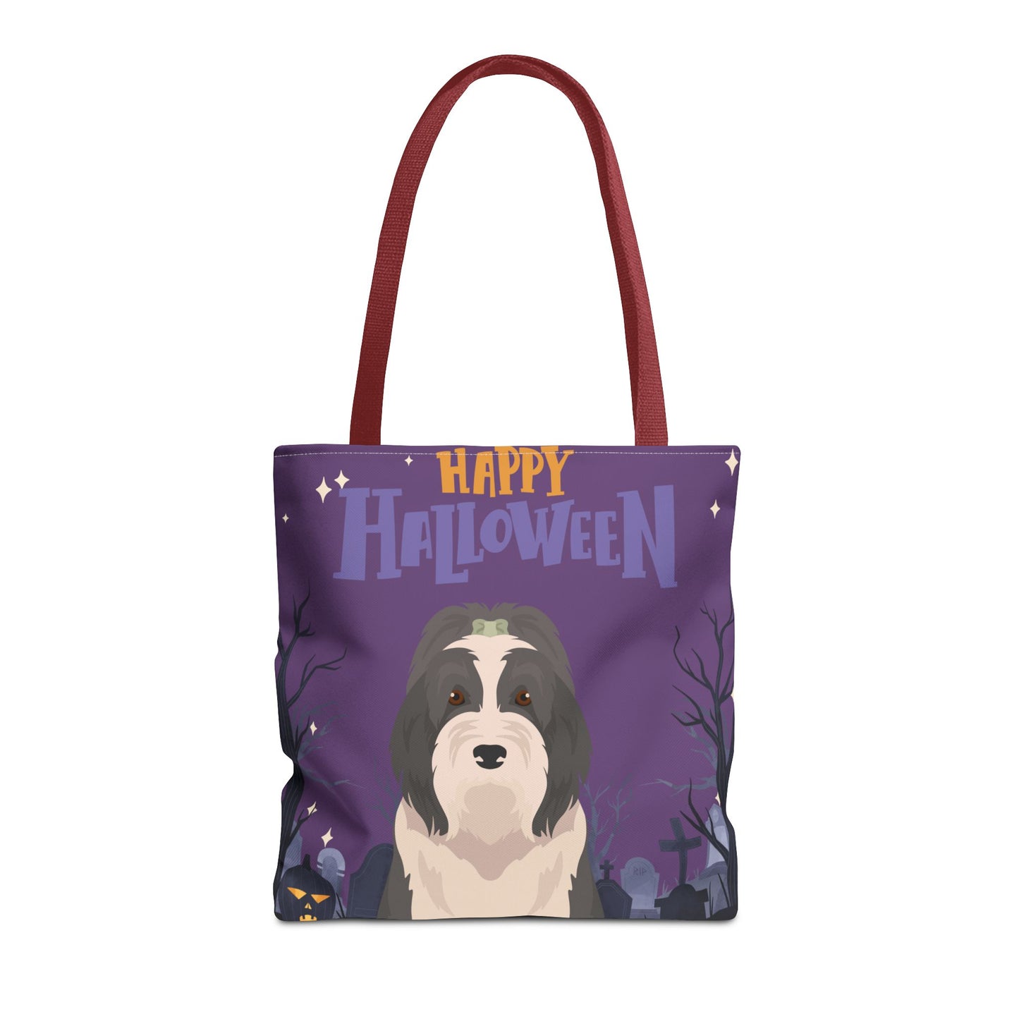 Bearded Collie Dog Happy Halloween Tote Bag 16x16