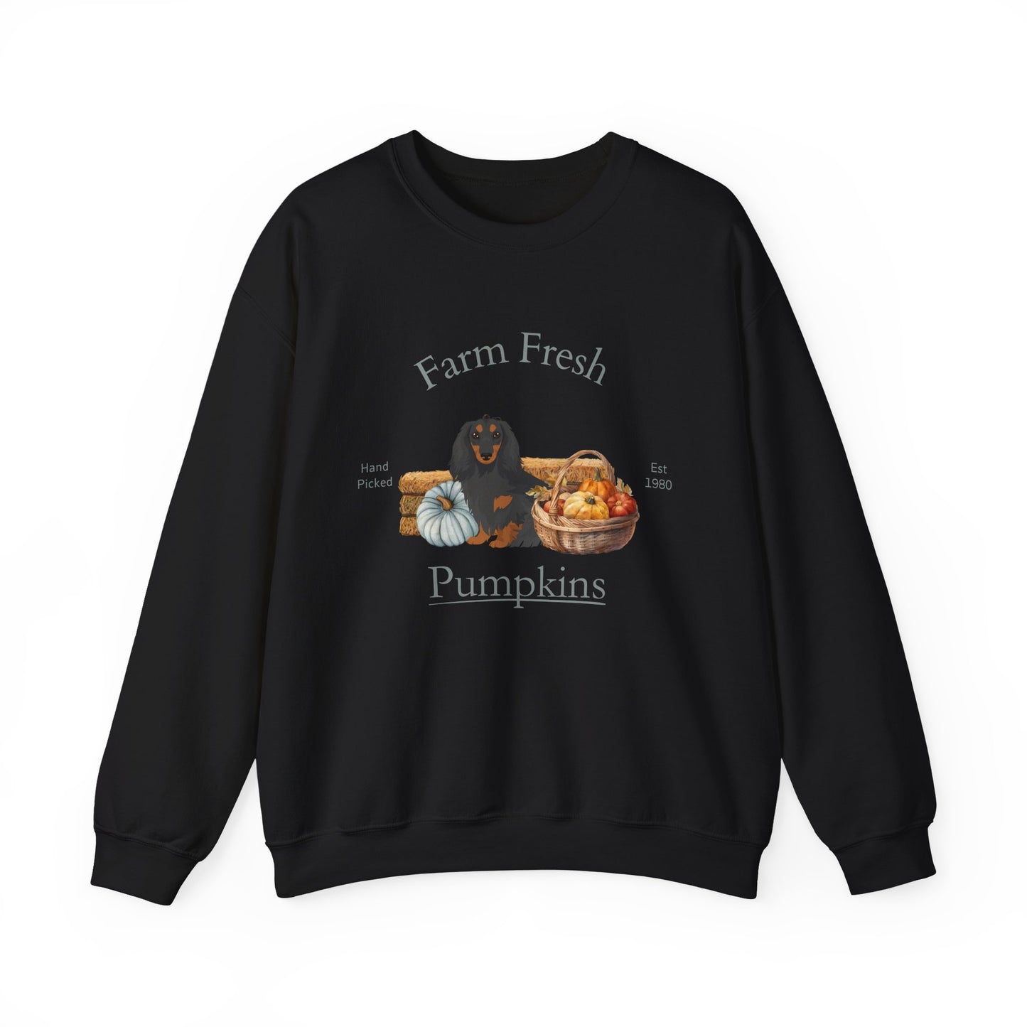 Dachshund Dog Fall Farm Fresh Unisex Heavy Blend Crewneck Sweatshirt