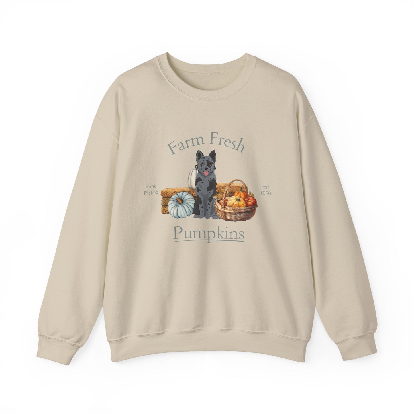 Mudi Dog Fall Farm Fresh Unisex Heavy Blend Crewneck Sweatshirt