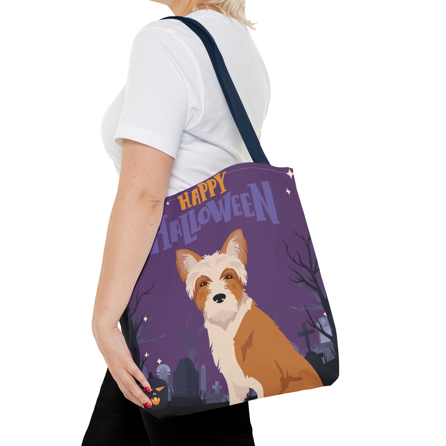 Portuguese Podengo Dog Happy Halloween Tote Bag 16x16