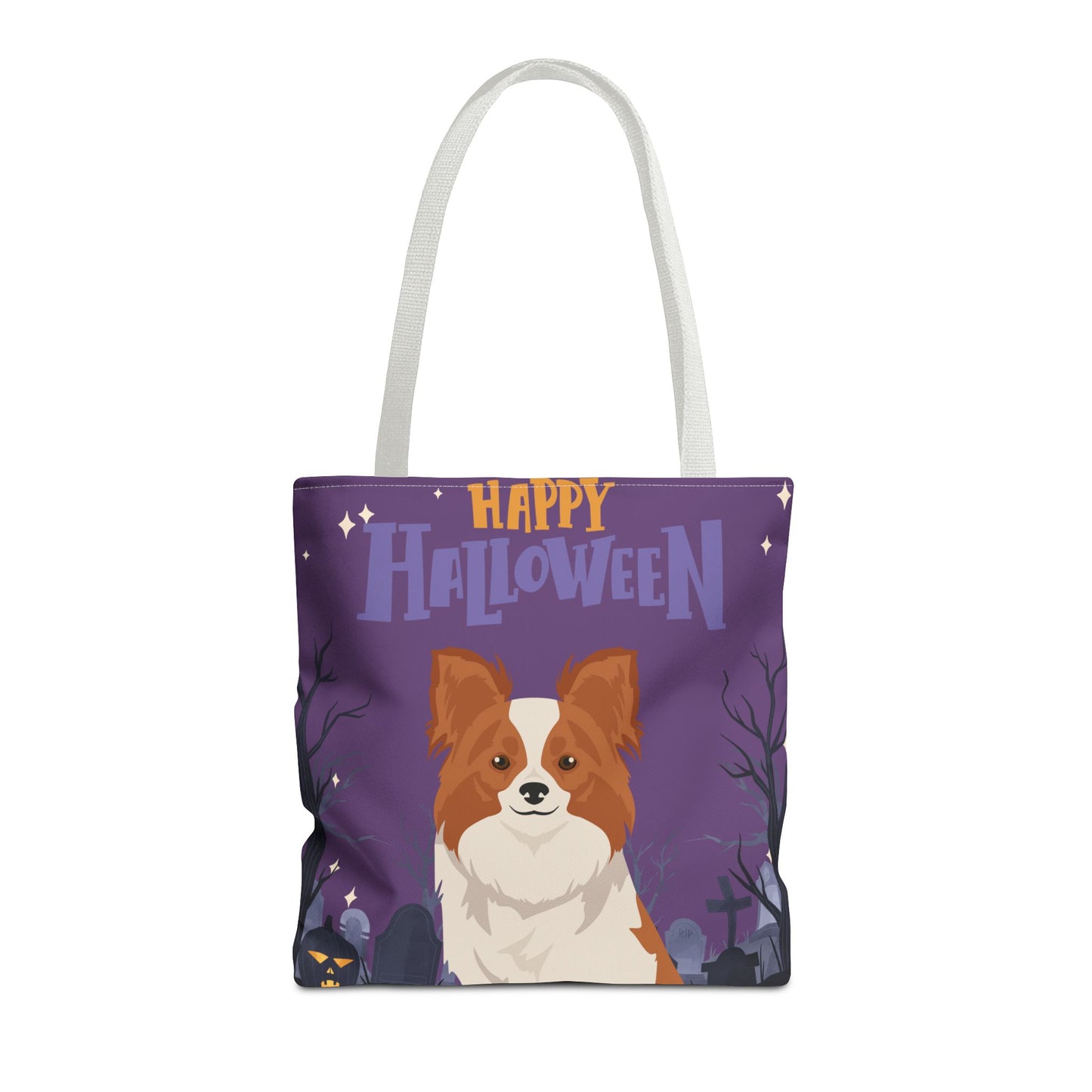 Papillon Dog Happy Halloween Tote Bag 16x16