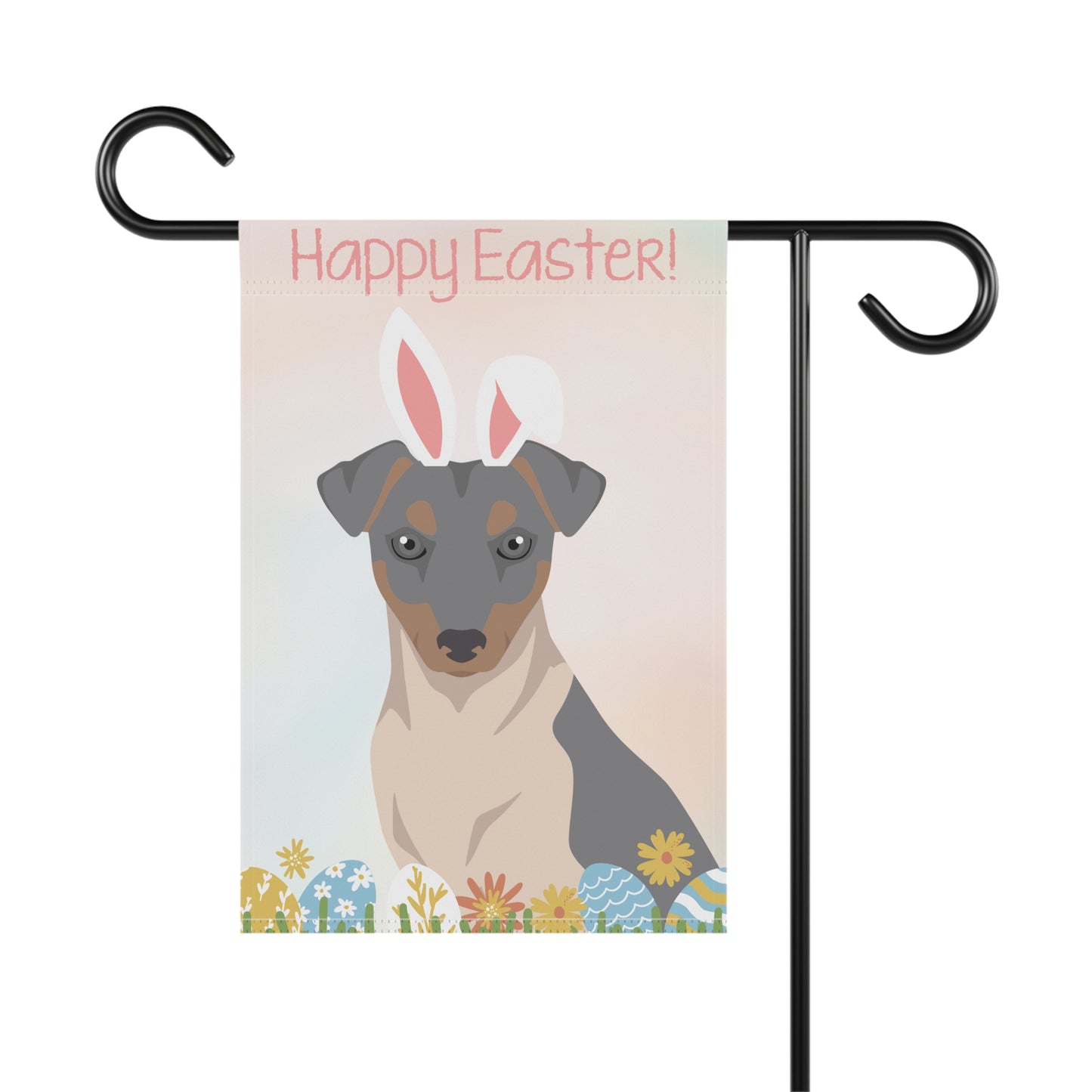 Brazilian Terrier Dog Happy Easter Garden Flag