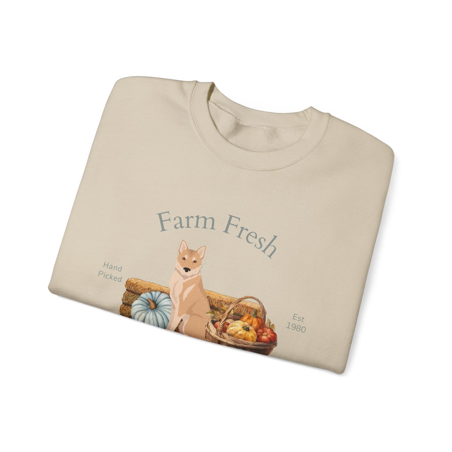 Korean Jindo Dog Fall Farm Fresh Unisex Heavy Blend Crewneck Sweatshirt