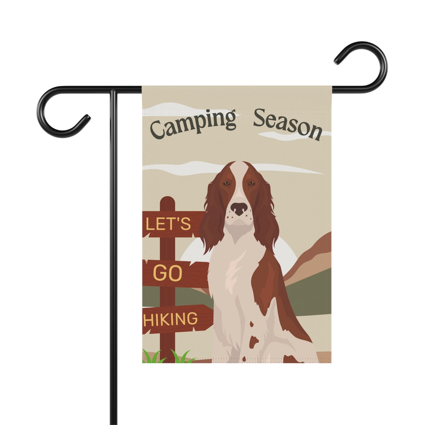 Irish Red and White Setter Dog Camping Garden Flag