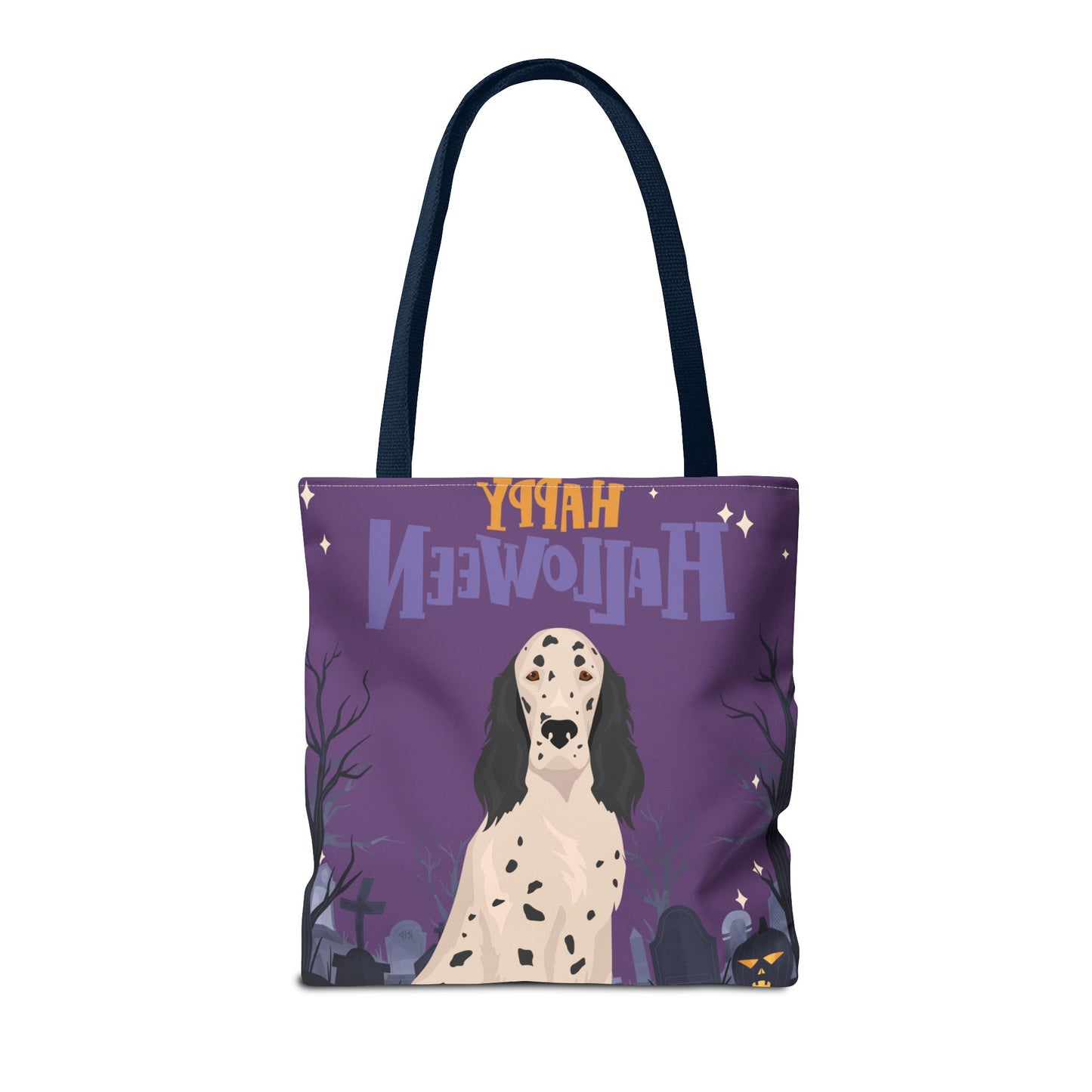 English Setter Dog Happy Halloween Tote Bag 16x16
