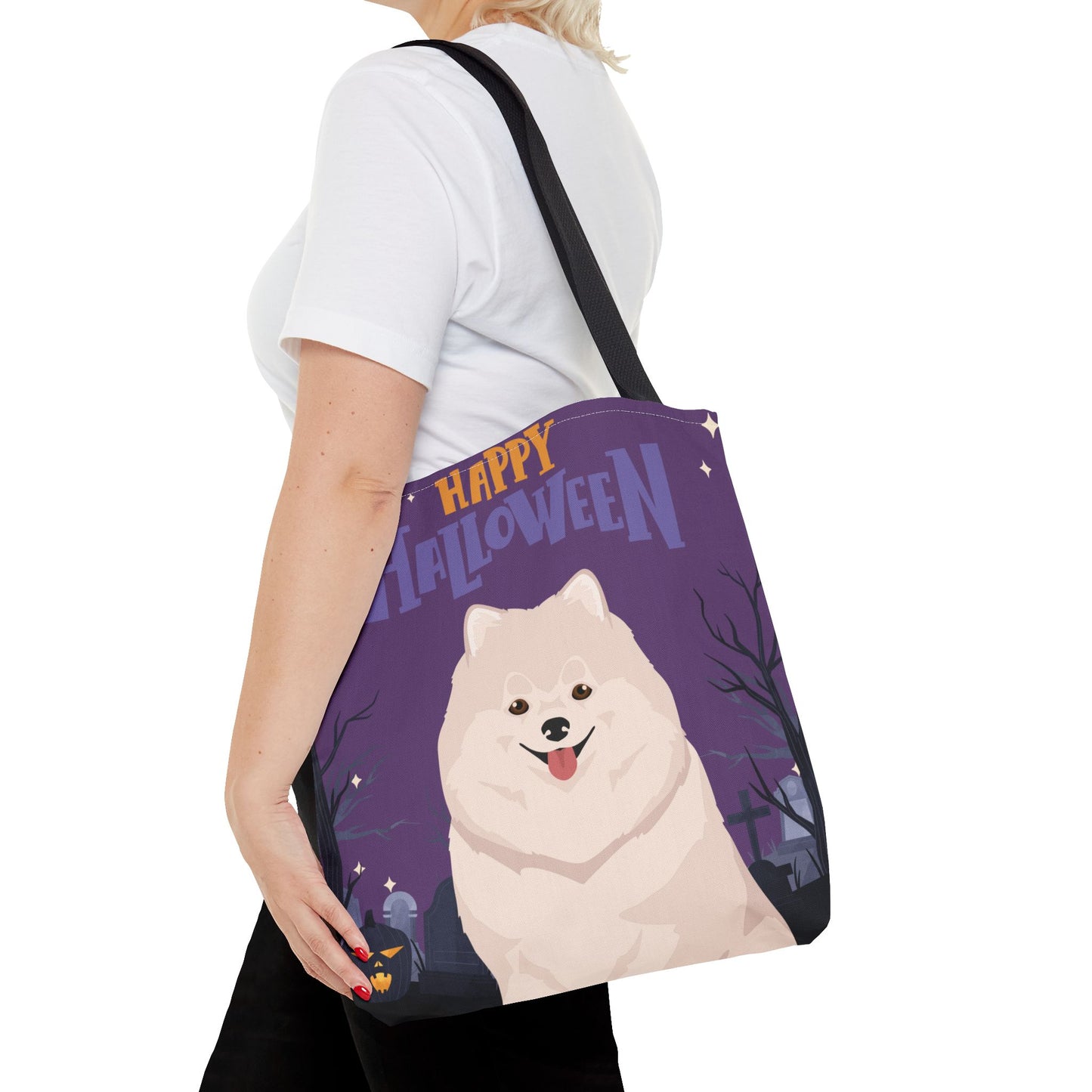 Pomeranian Dog Happy Halloween Tote Bag 16x16