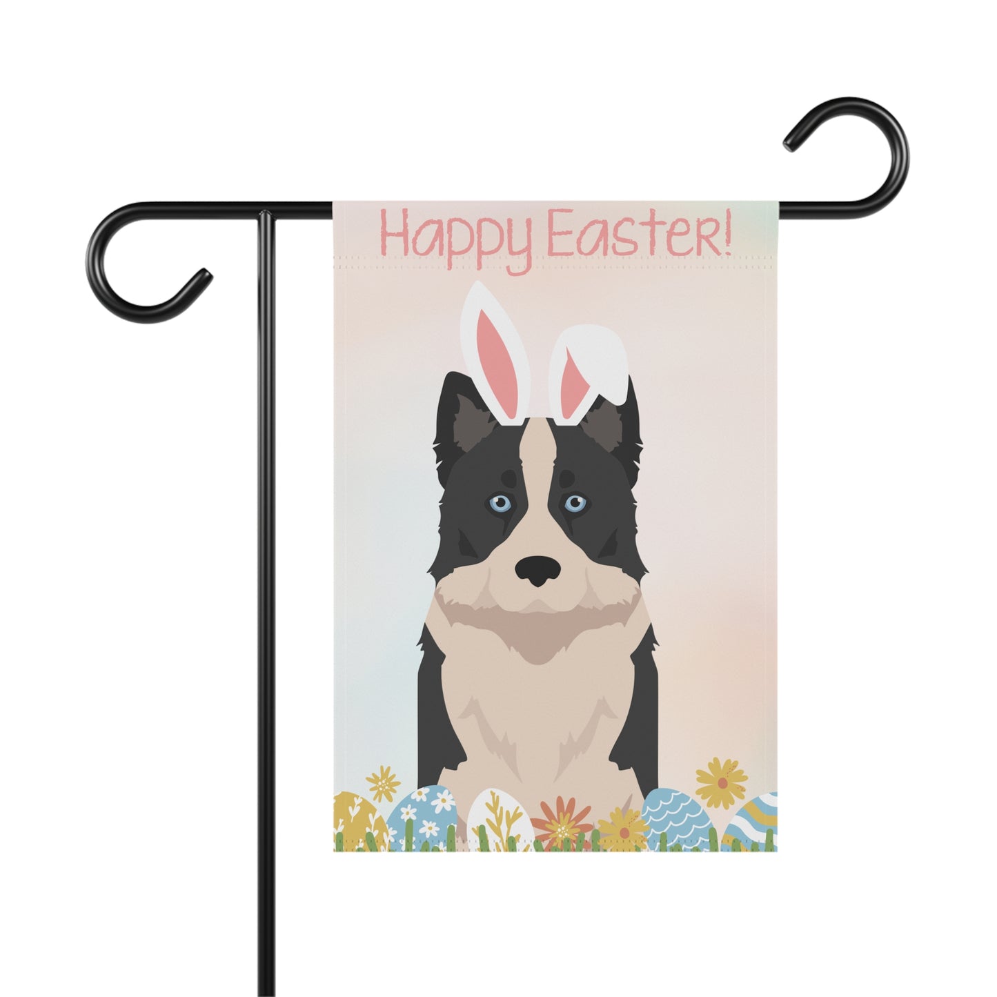 Yakutian Laika Dog Happy Easter Garden Flag
