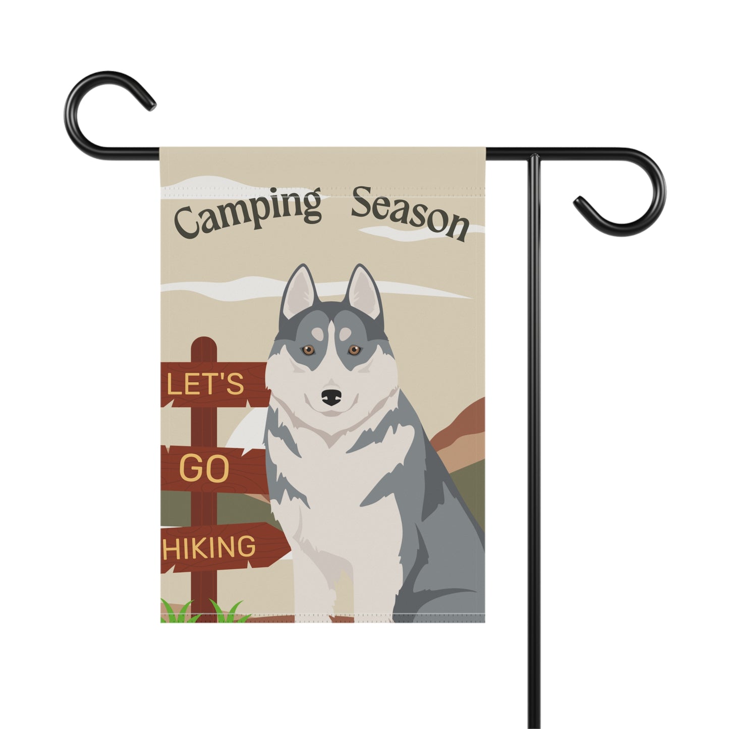 Siberian Husky Dog Camping Garden Flag