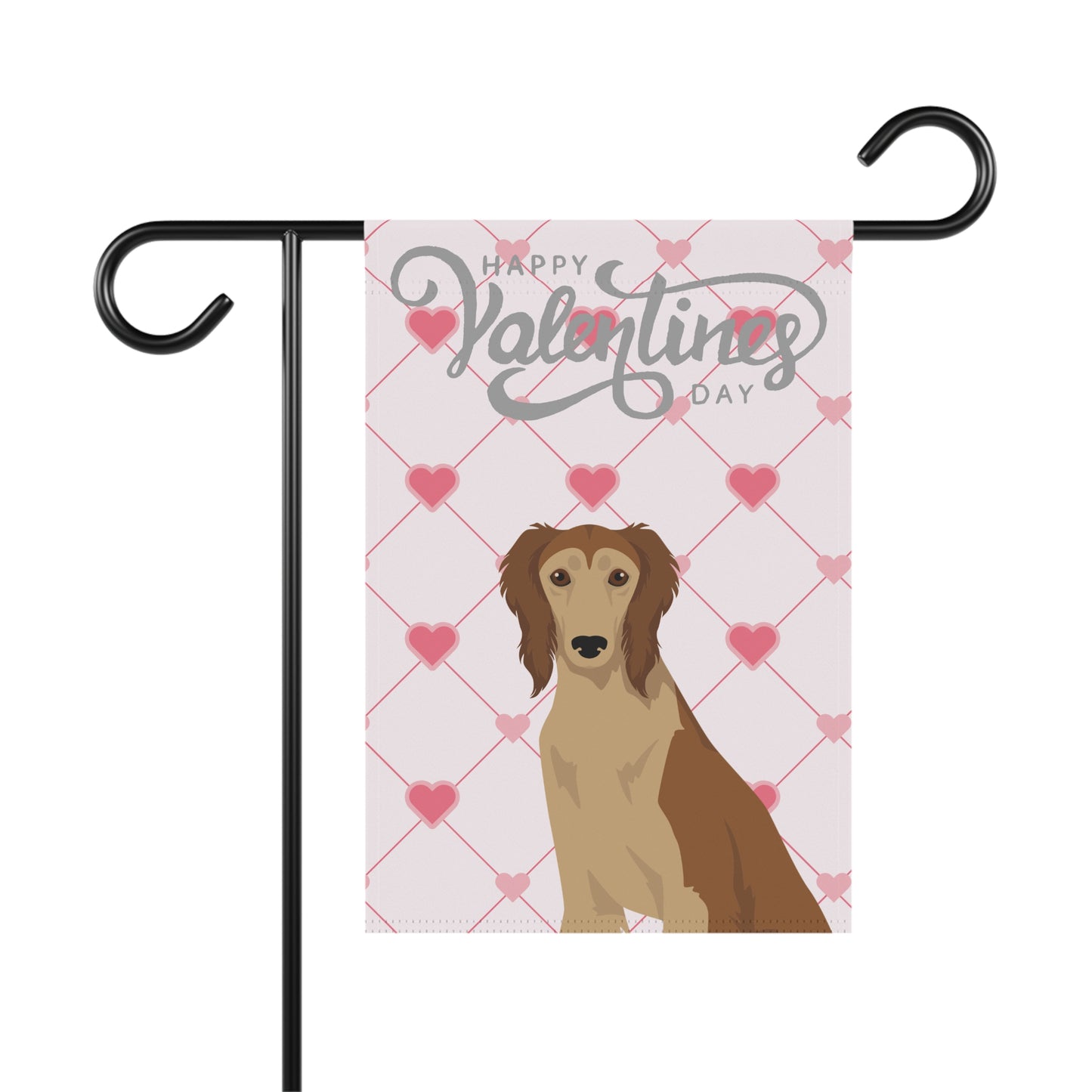 Saluki Dog Valentines Day Garden Flag