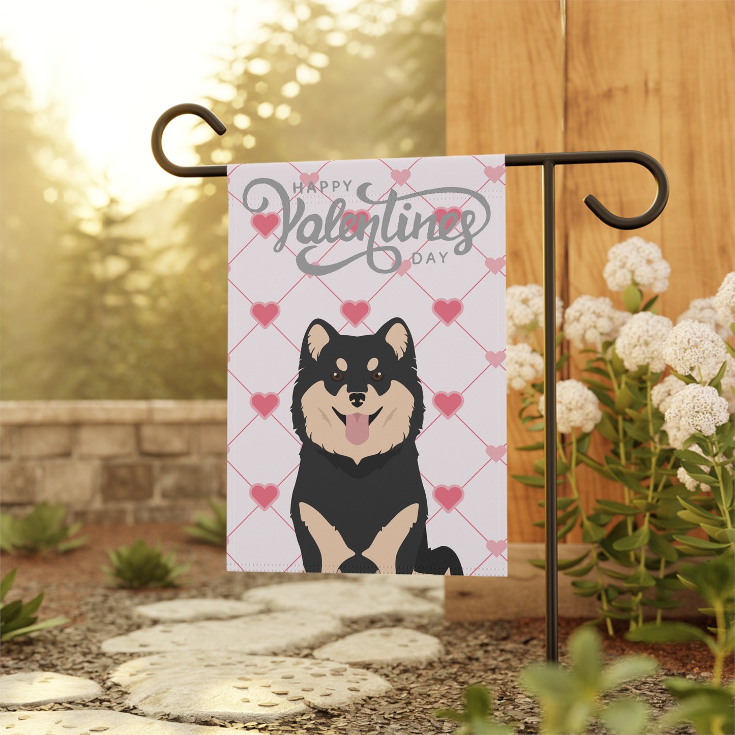 Finnish Lapphund Dog Valentines Day Garden Flag