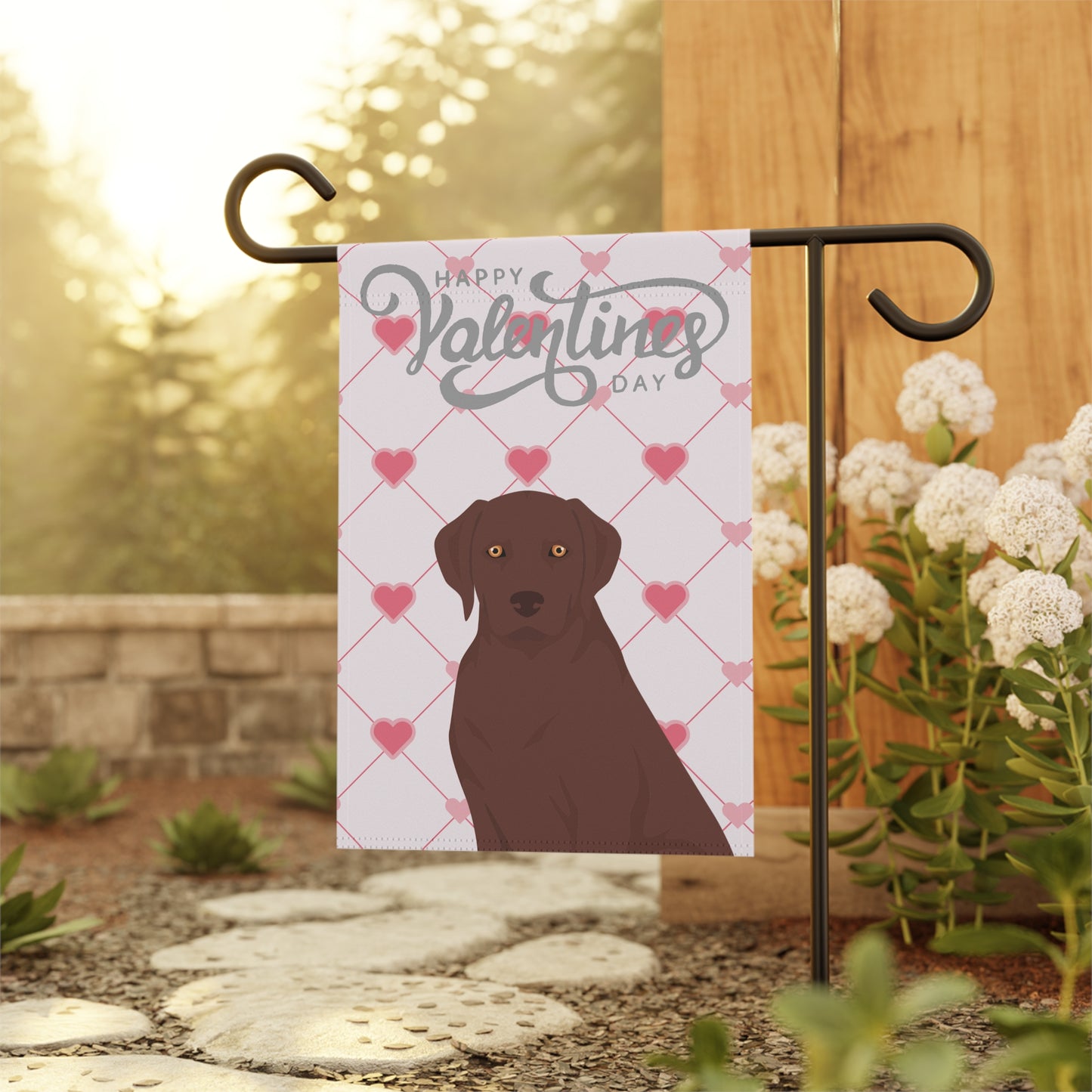 Labrador Retriever Dog Valentines Day Garden Flag
