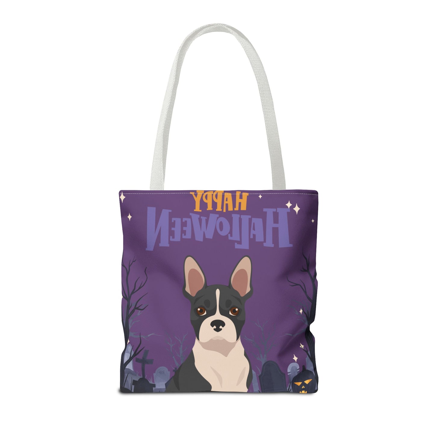 Boston Terrier Dog Happy Halloween Tote Bag 16x16