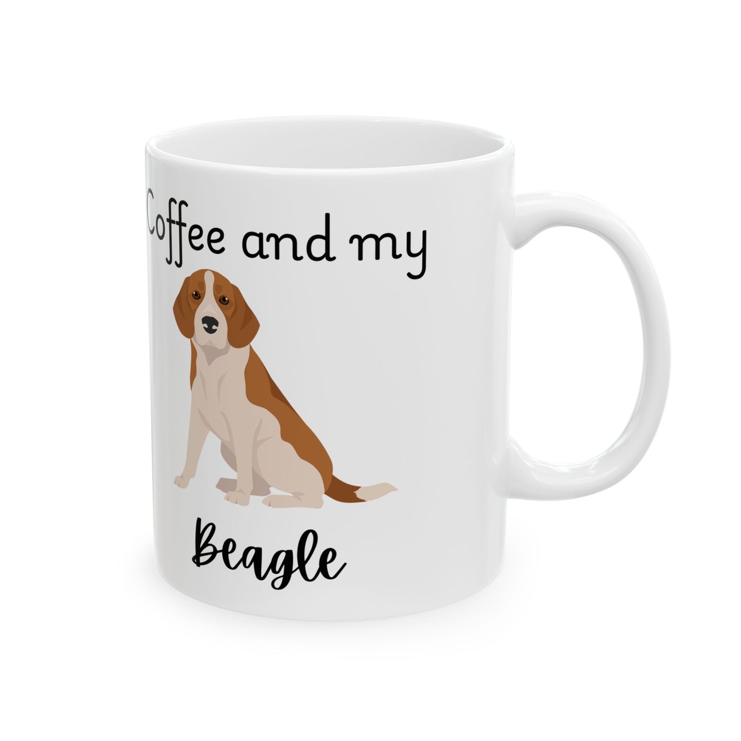 Coffee and My Beagle Ceramic Mug | Dog Lover Gift, Pet Owner Cup, Cute Mug for Dog Moms, Funny Mug for Coffee Lovers