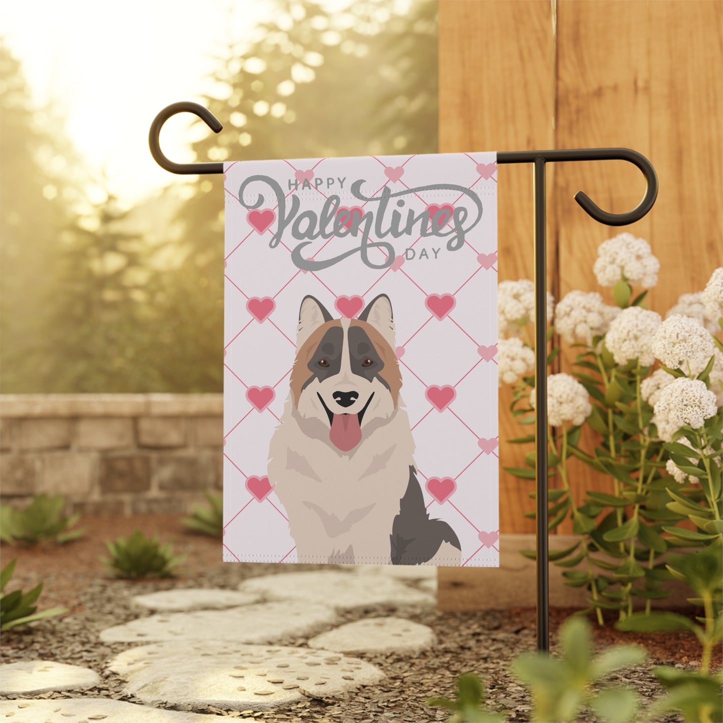Thai Bangkaew Dog Valentines Day Garden Flag