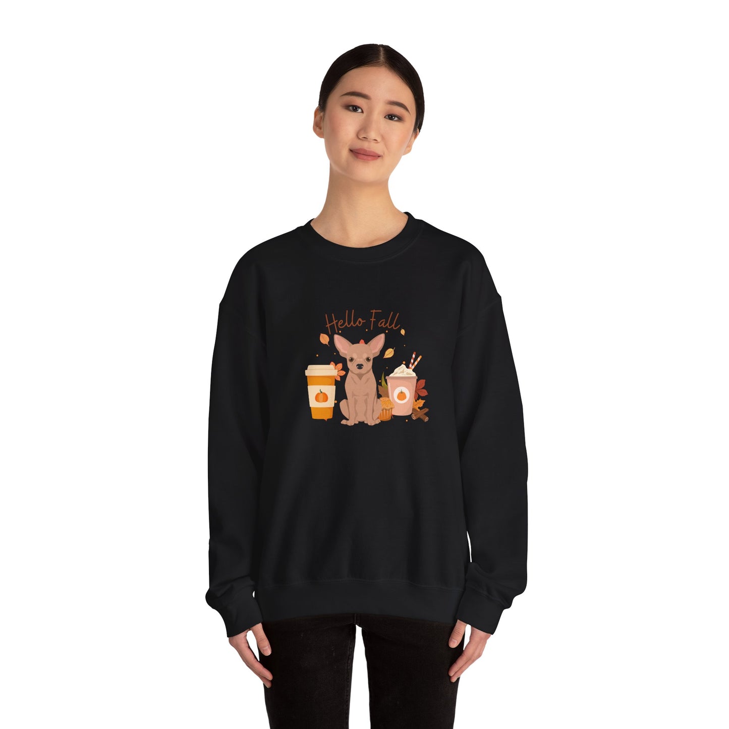 Chihuahua Dog Fall Unisex Heavy Blend Crewneck Sweatshirt