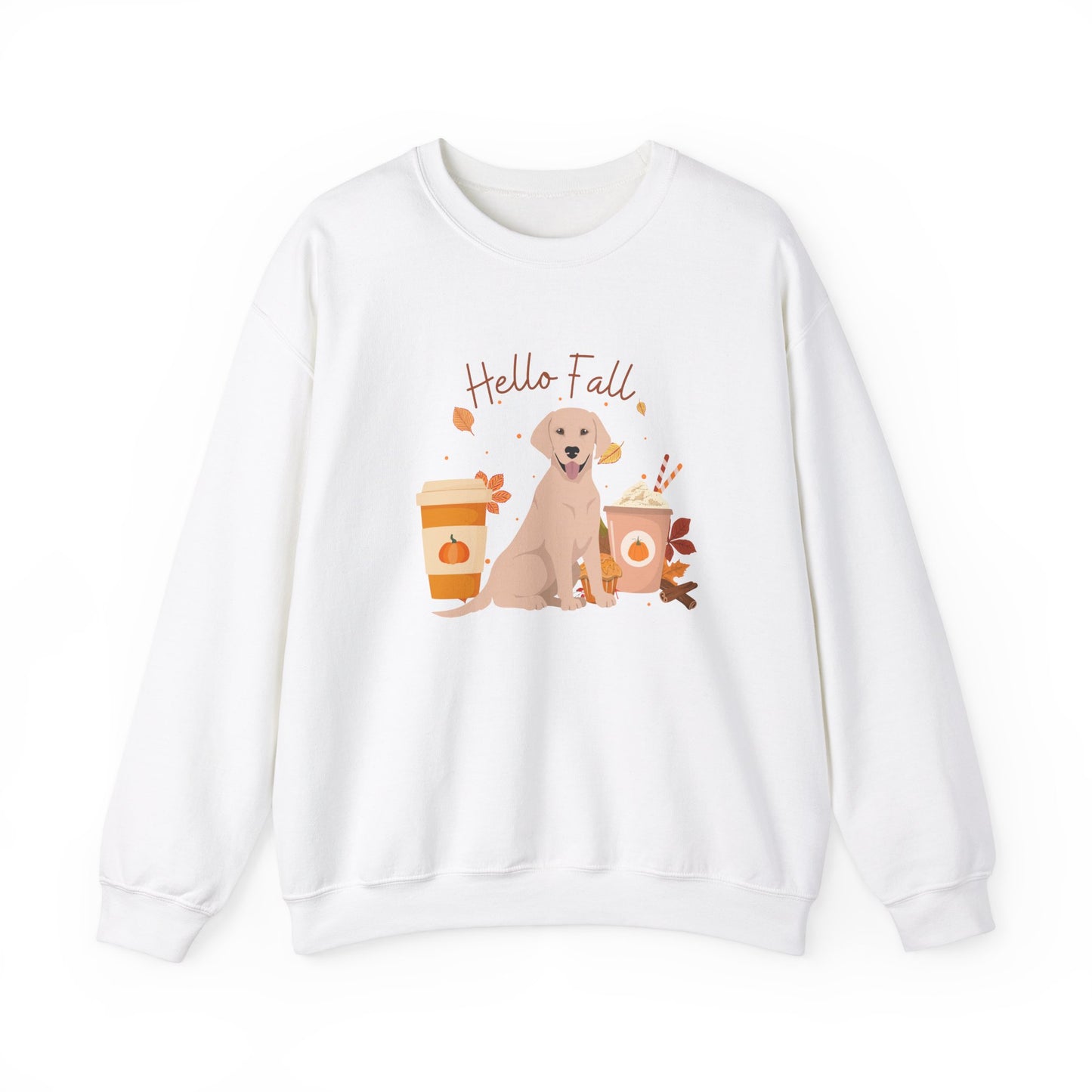 Yellow Labrador Retriever Dog Fall Halloween Unisex Heavy Blend Crewneck Sweatshirt