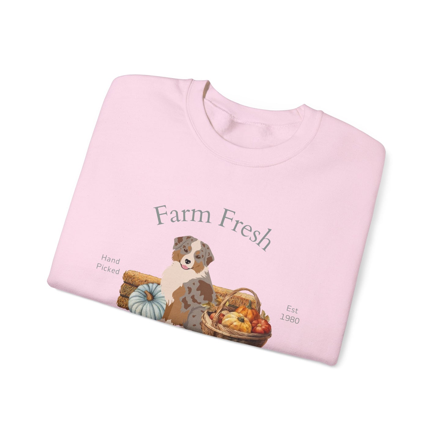 Miniature American Shepherd Dog Fall Farm Fresh Unisex Heavy Blend Crewneck Sweatshirt