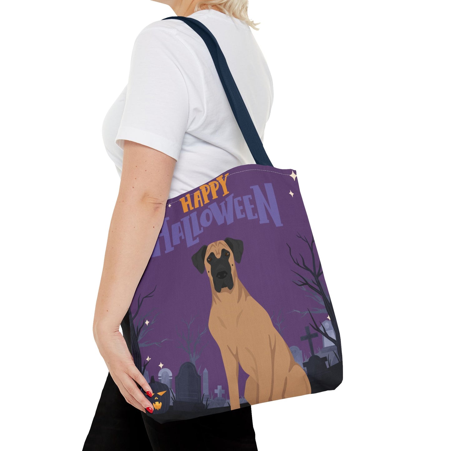 Great Dane Dog Happy Halloween Tote Bag 16x16