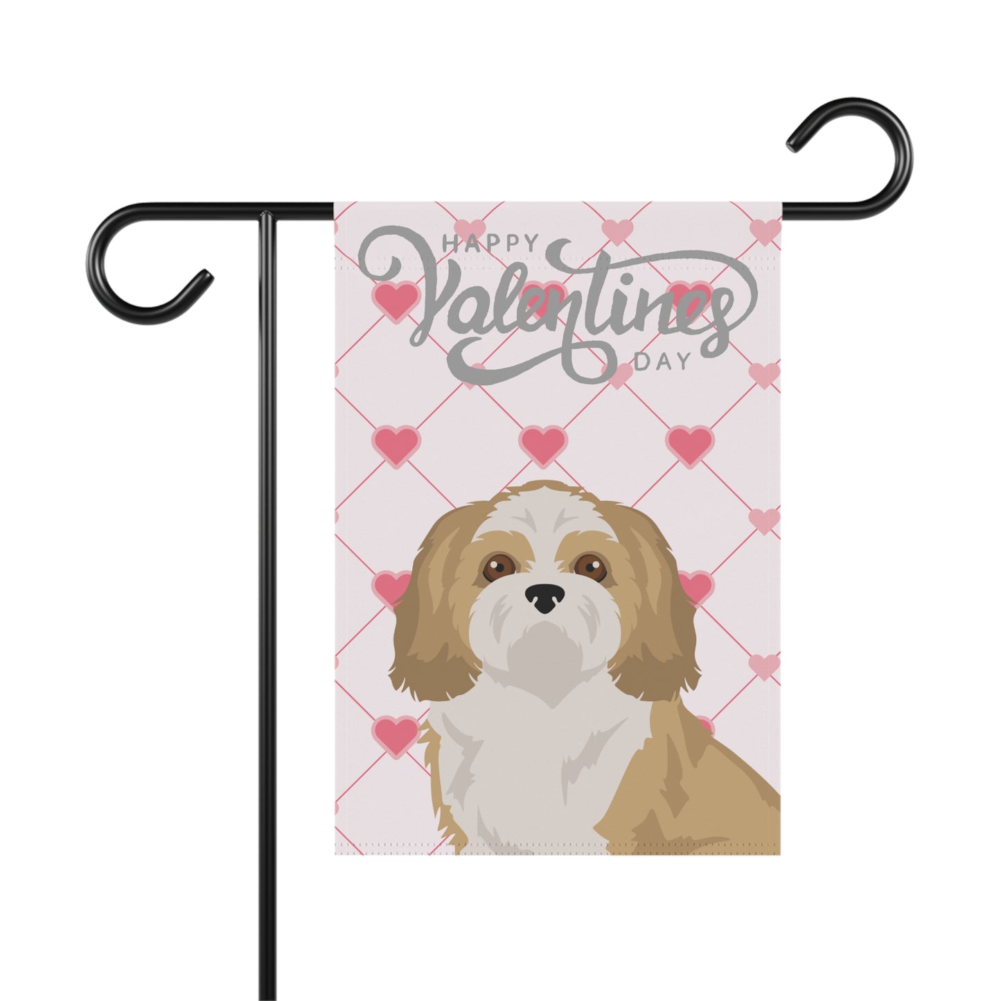 Shih Tzu Dog Valentines Day Garden Flag