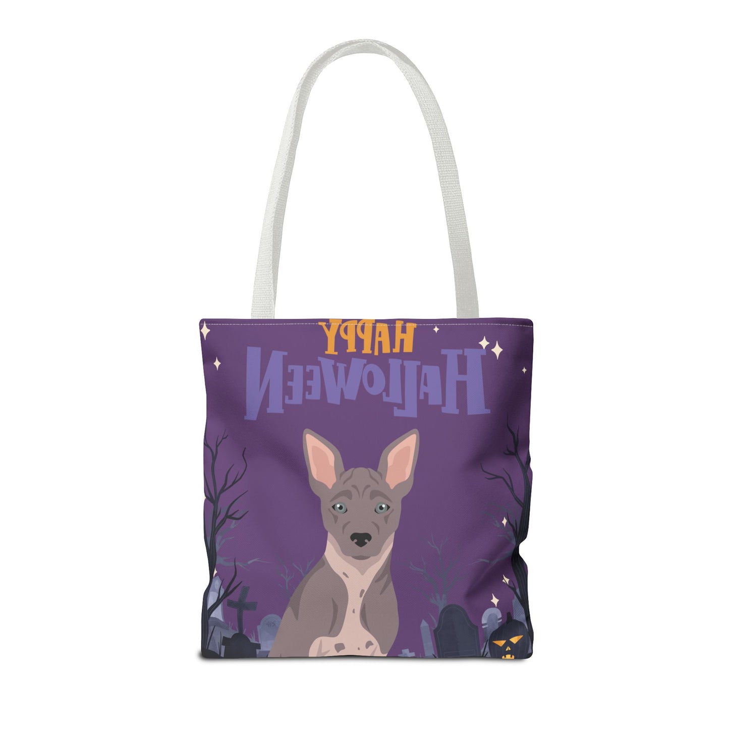 American Hairless Terrier Dog Happy Halloween Tote Bag 16x16