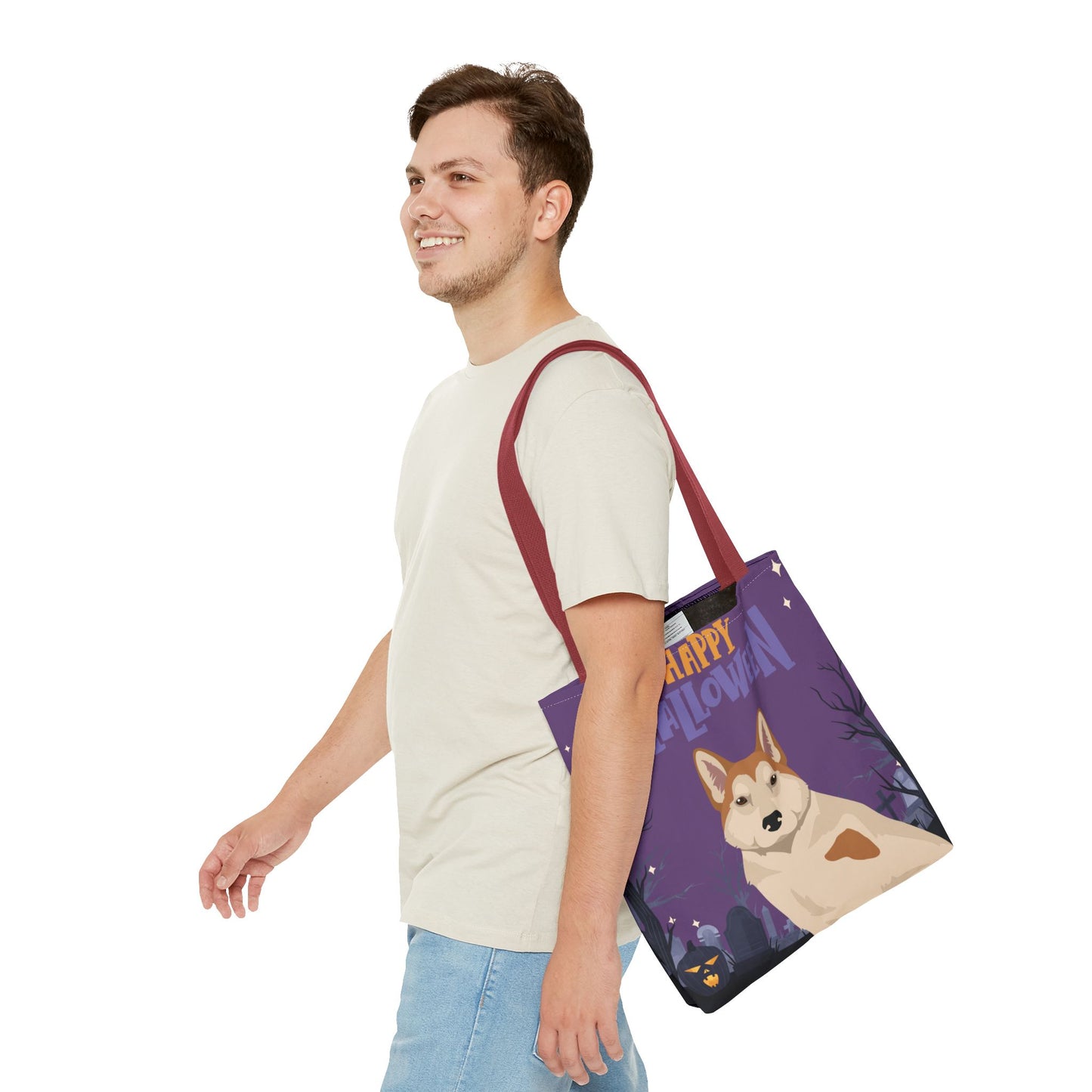 East Siberian Laika Dog Happy Halloween Tote Bag 16x16