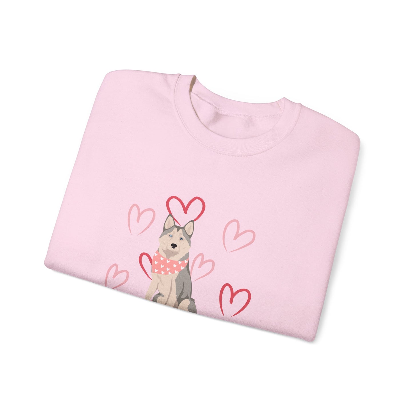 Alaskan Husky Dog Valentines Day Unisex Heavy Blend Crewneck Sweatshirt