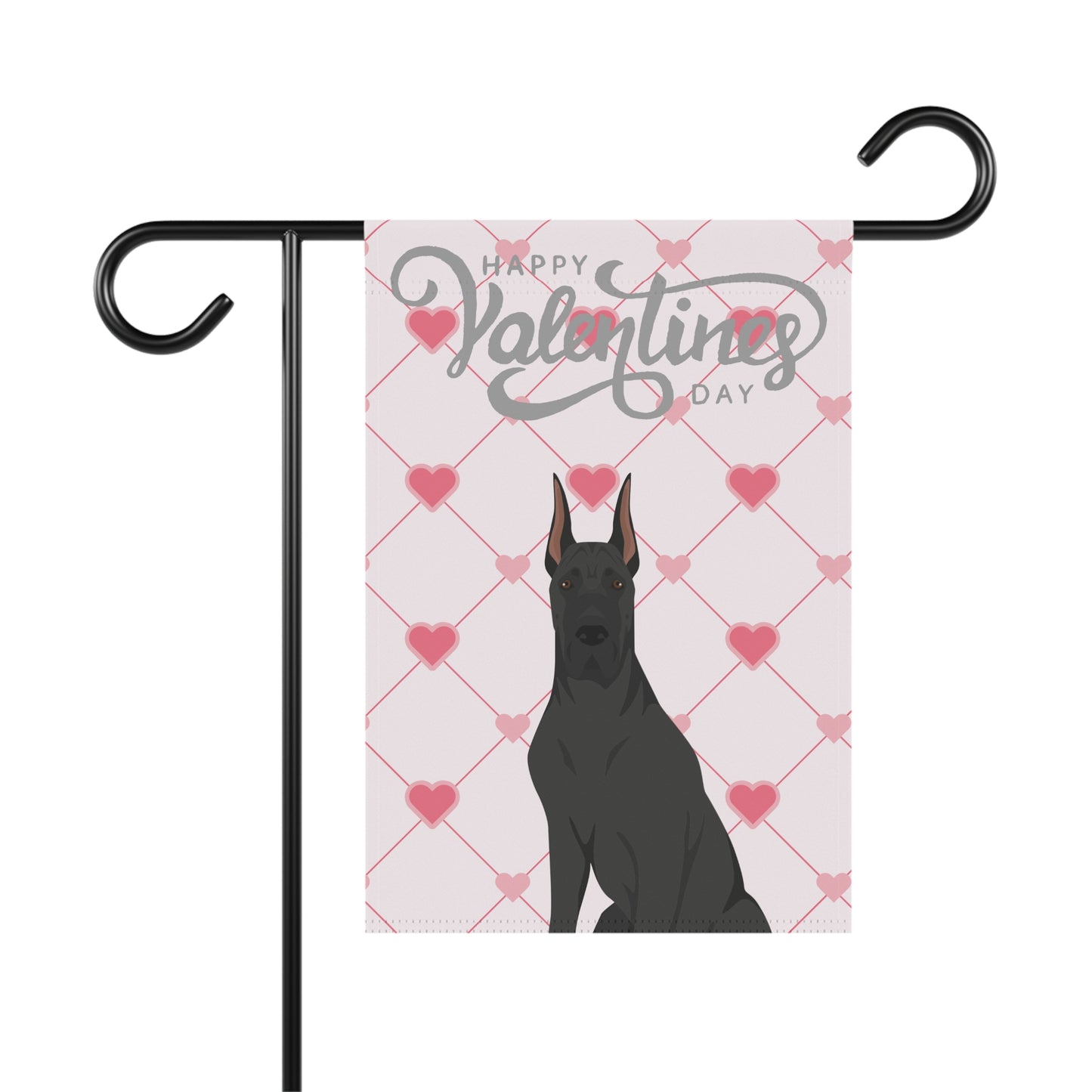 Great Dane Dog Valentines Day Garden Flag