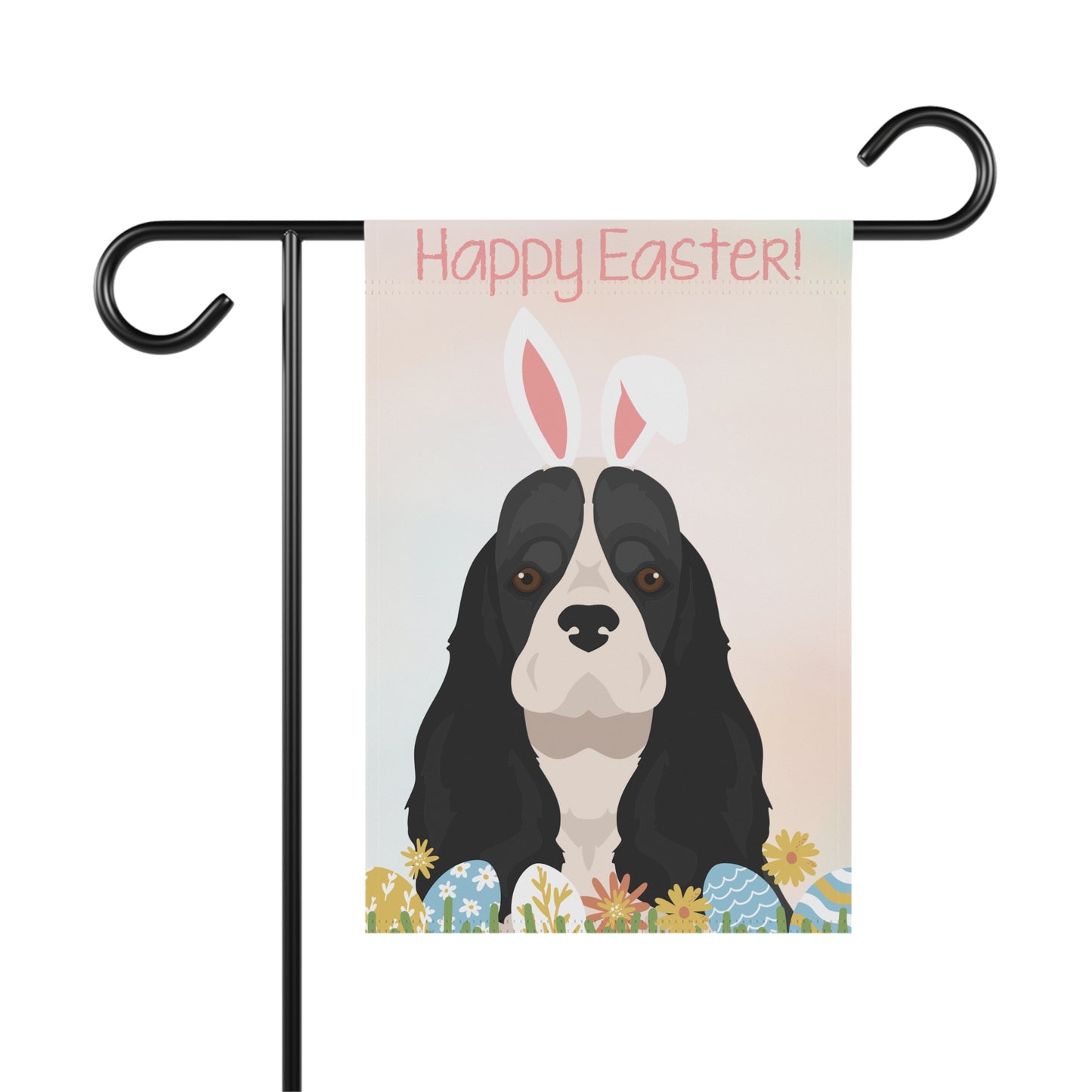 American Cocker Spaniel Dog Happy Easter Garden Flag