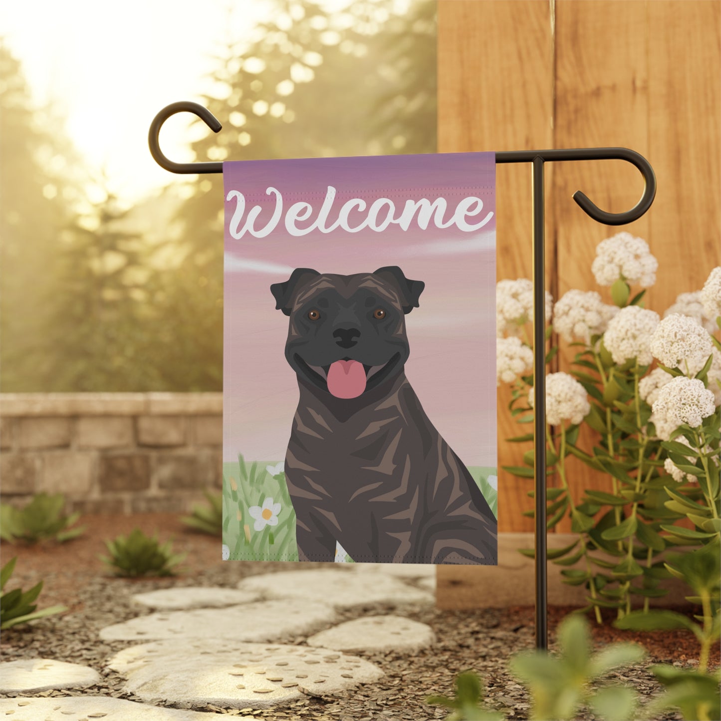 Staffordshire Bull Terrier Dog Welcome Garden Flag