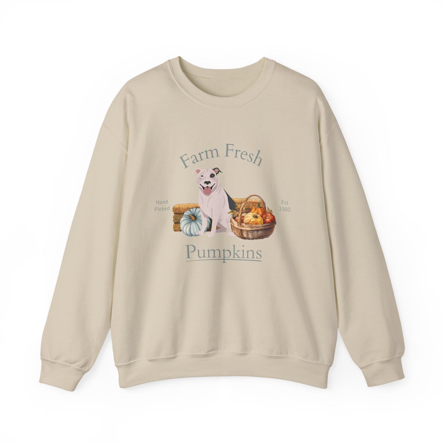 Pit Bull Dog Fall Farm Fresh Unisex Heavy Blend Crewneck Sweatshirt