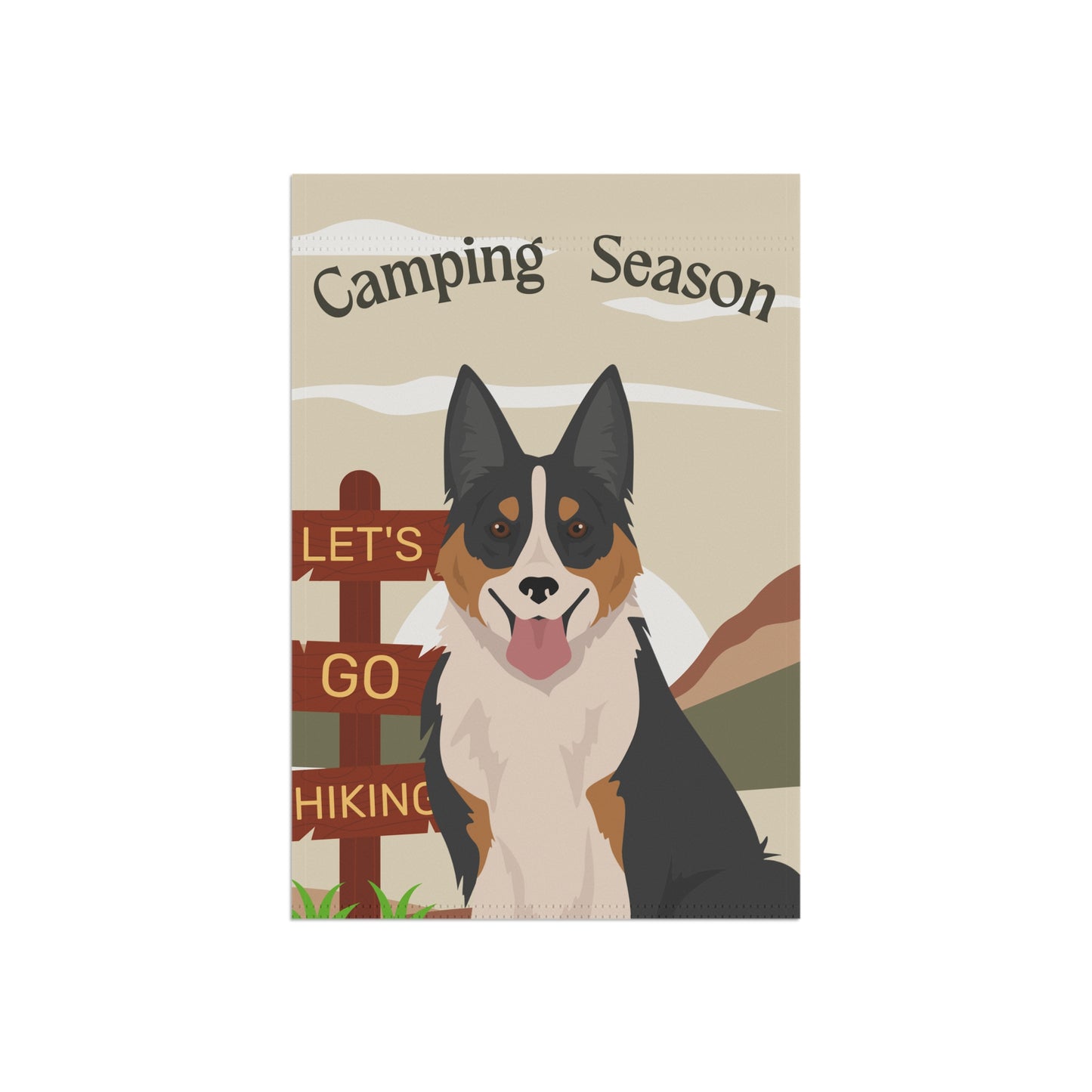 Welsh Sheepdog Dog Camping Garden Flag