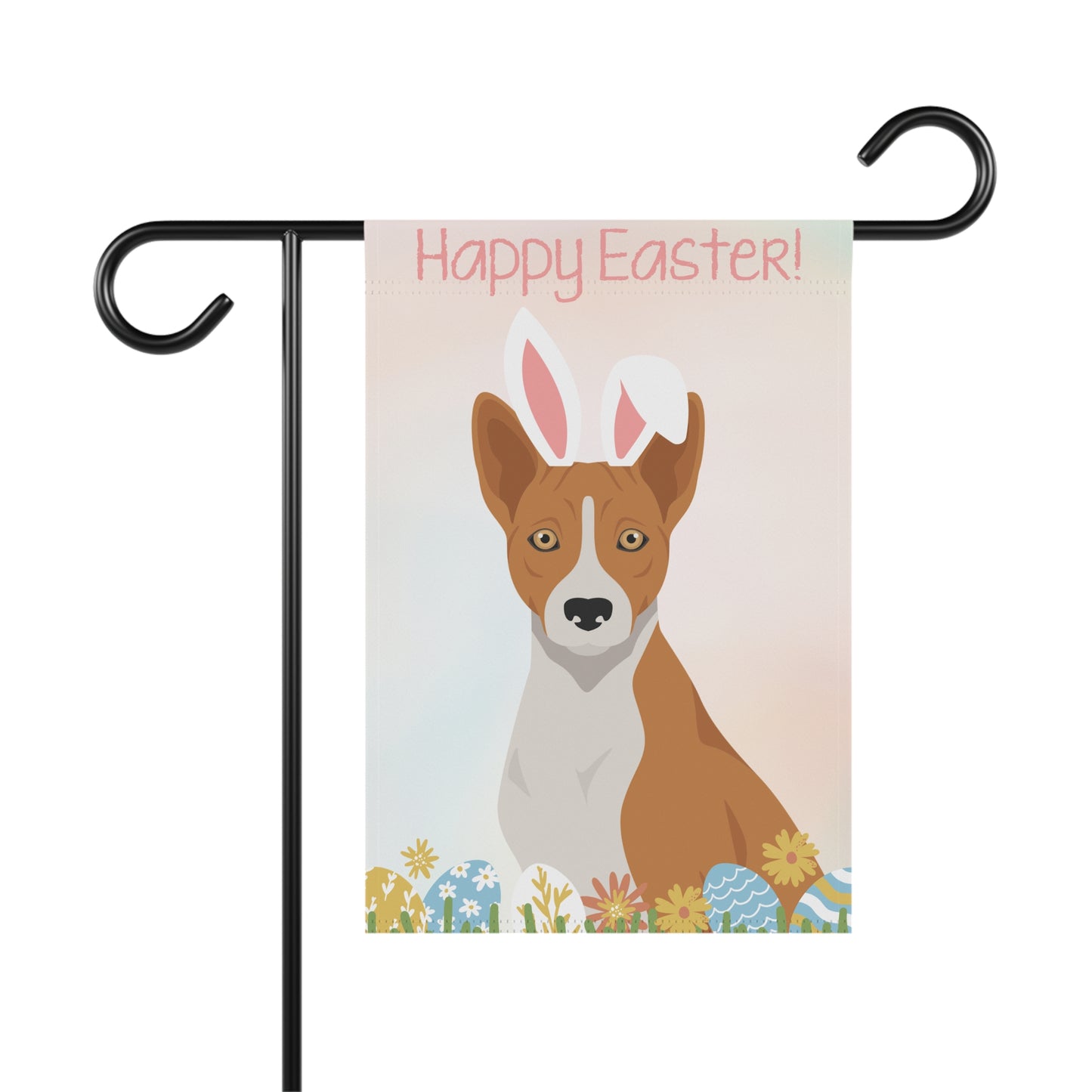 Basenji Dog Happy Easter Garden Flag