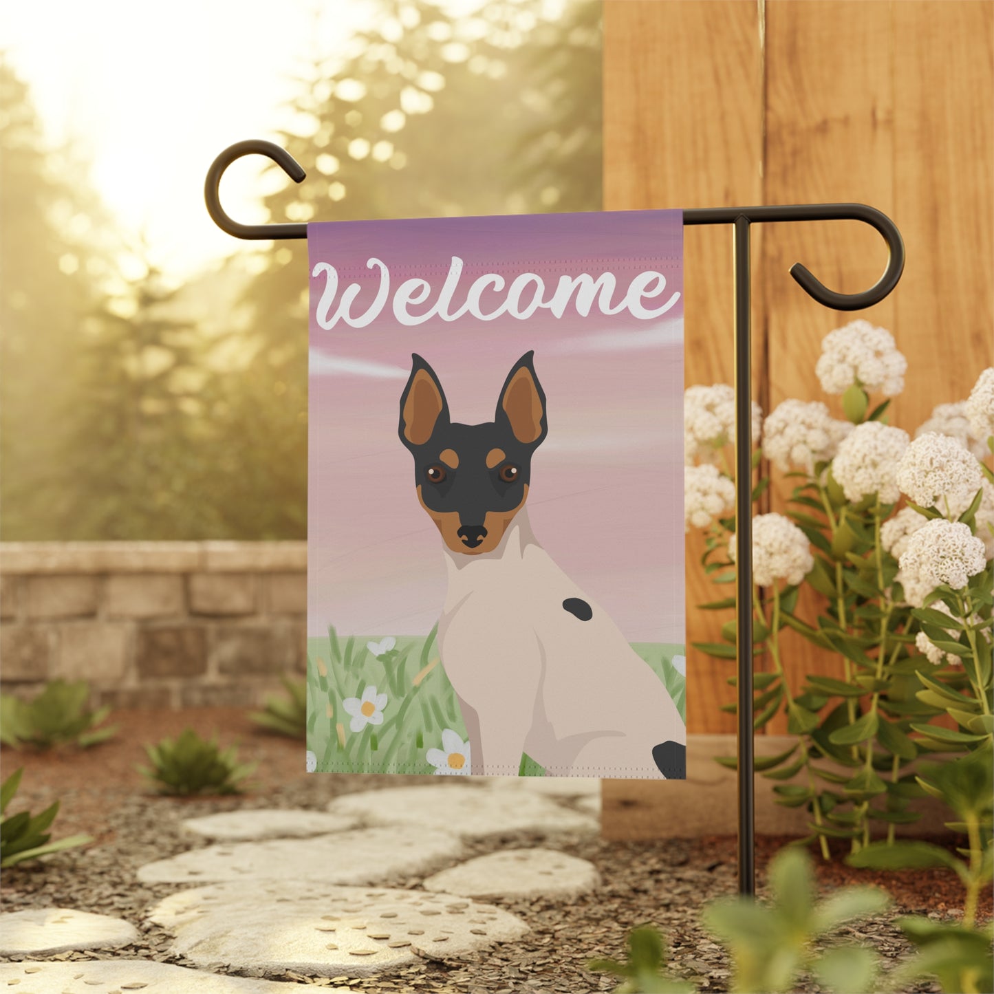 Toy Fox Terrier Dog Welcome Garden Flag