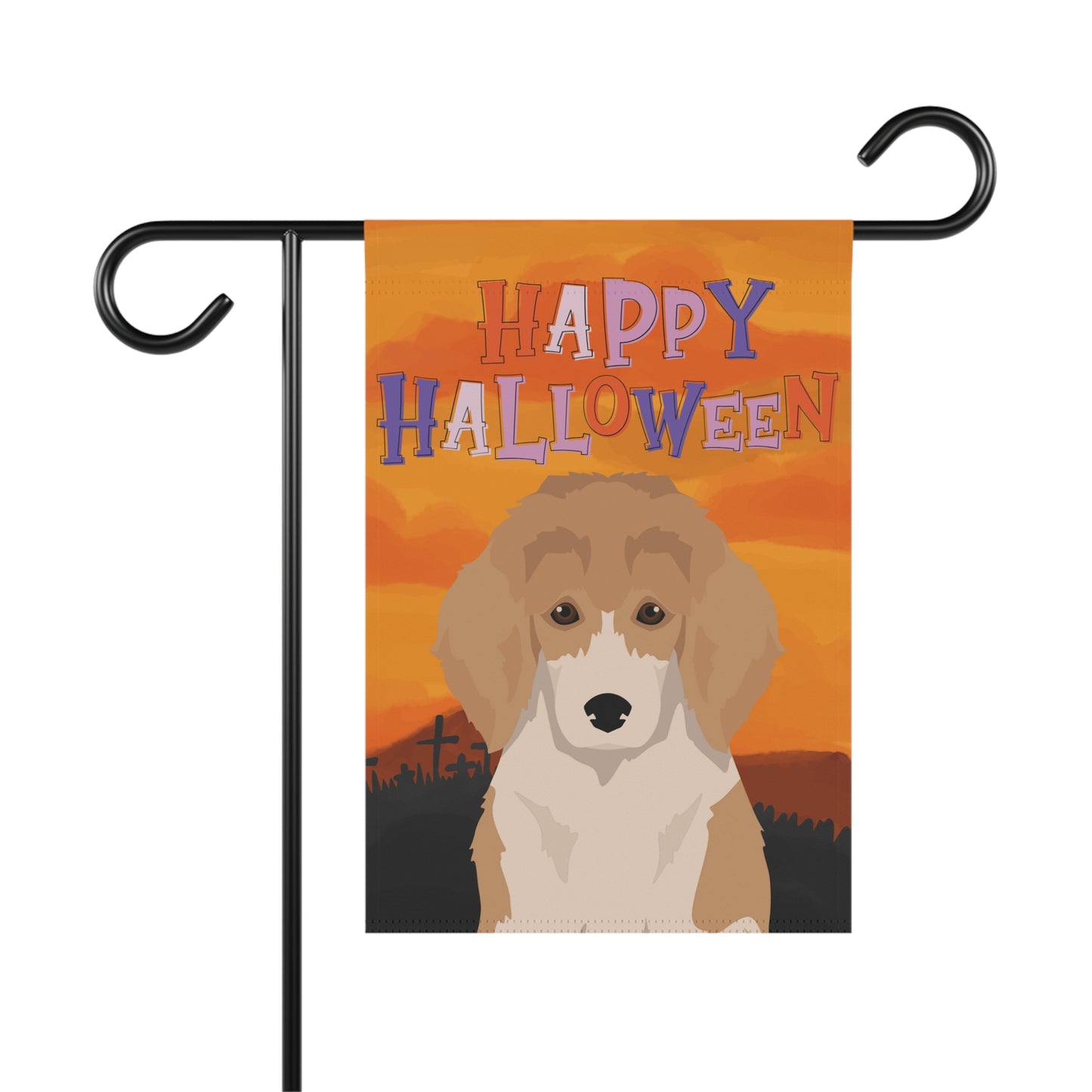 Poodle Dog Halloween Garden Flag
