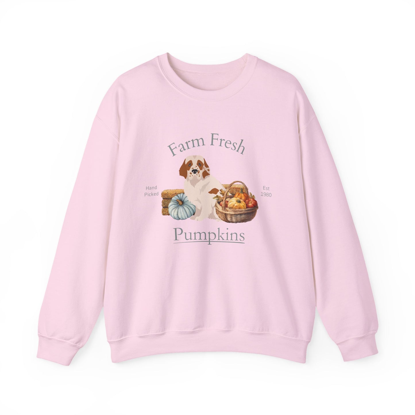 Clumber Spaniel Dog Fall Farm Fresh Unisex Heavy Blend Crewneck Sweatshirt