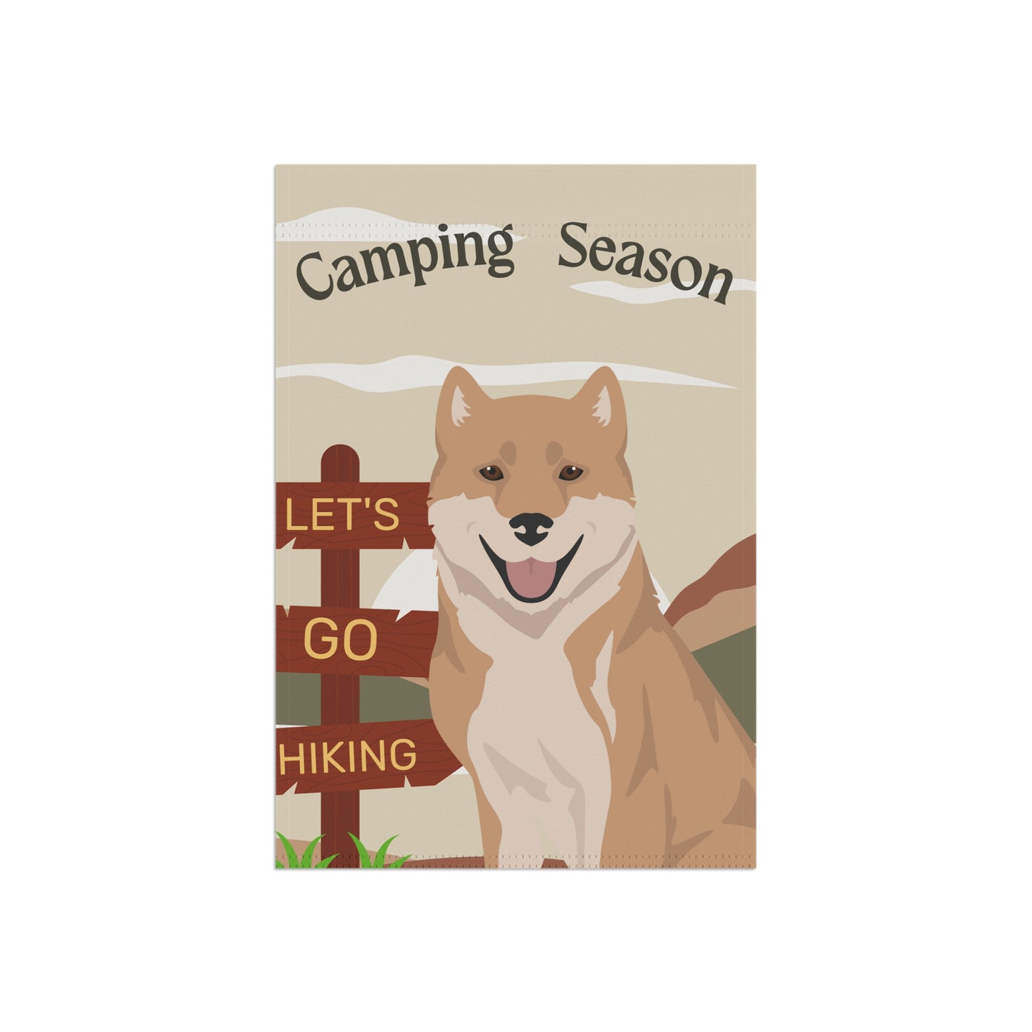 Kishu Ken Dog Camping Garden Flag