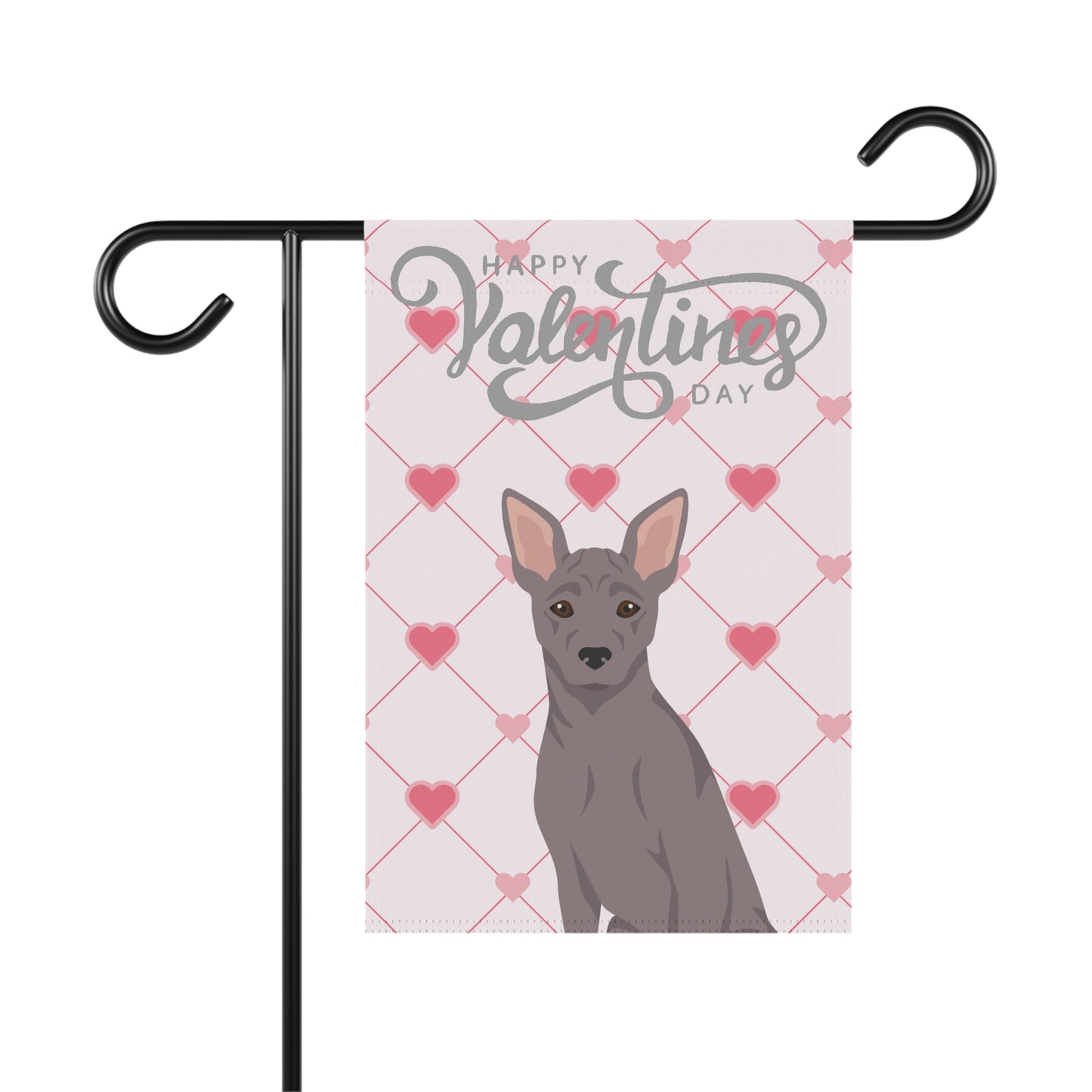 American Hairless Terrier Dog Valentines Day Garden Flag
