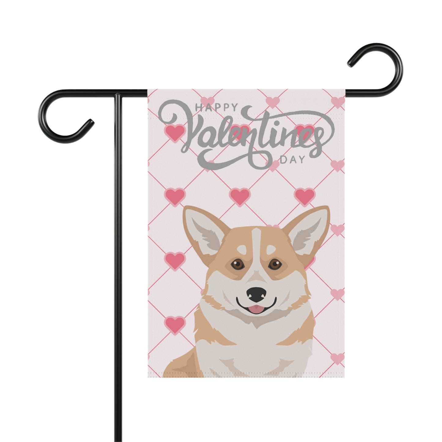 Pembroke Welsh Corgi Dog Valentines Day Garden Flag