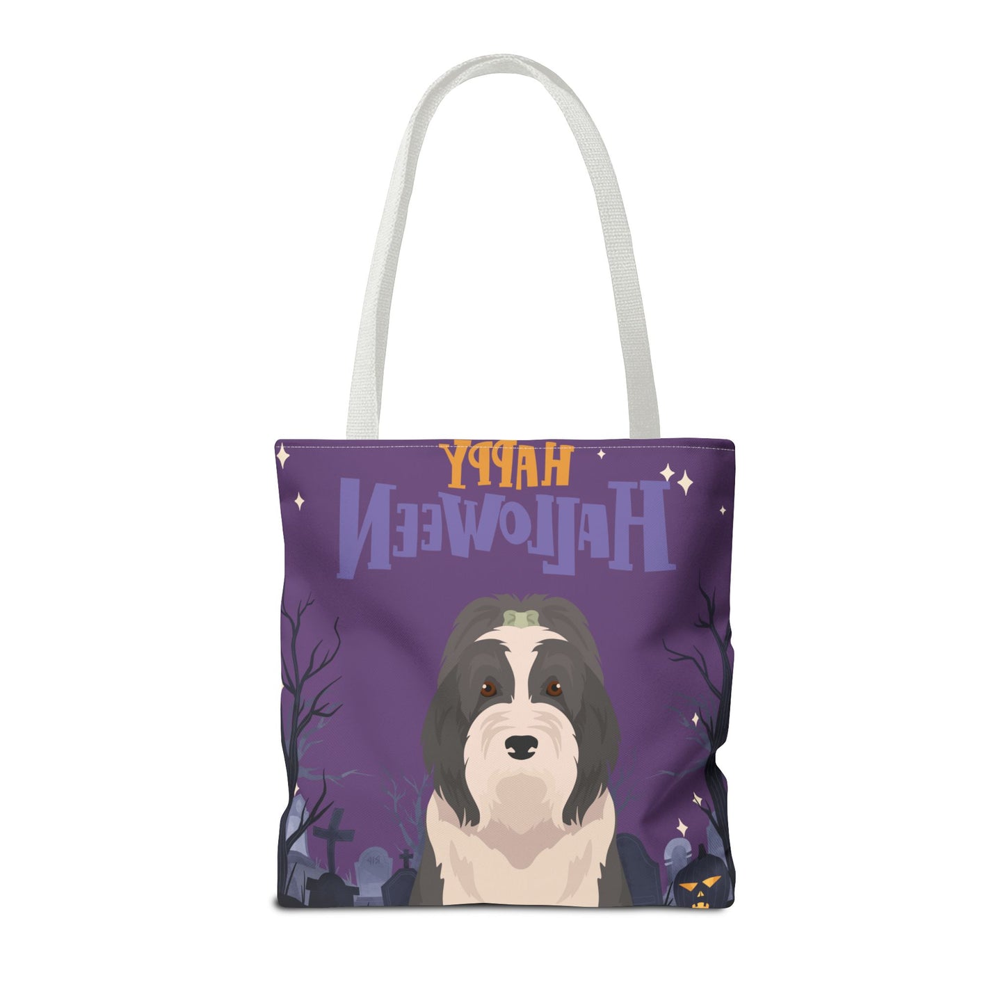 Bearded Collie Dog Happy Halloween Tote Bag 16x16