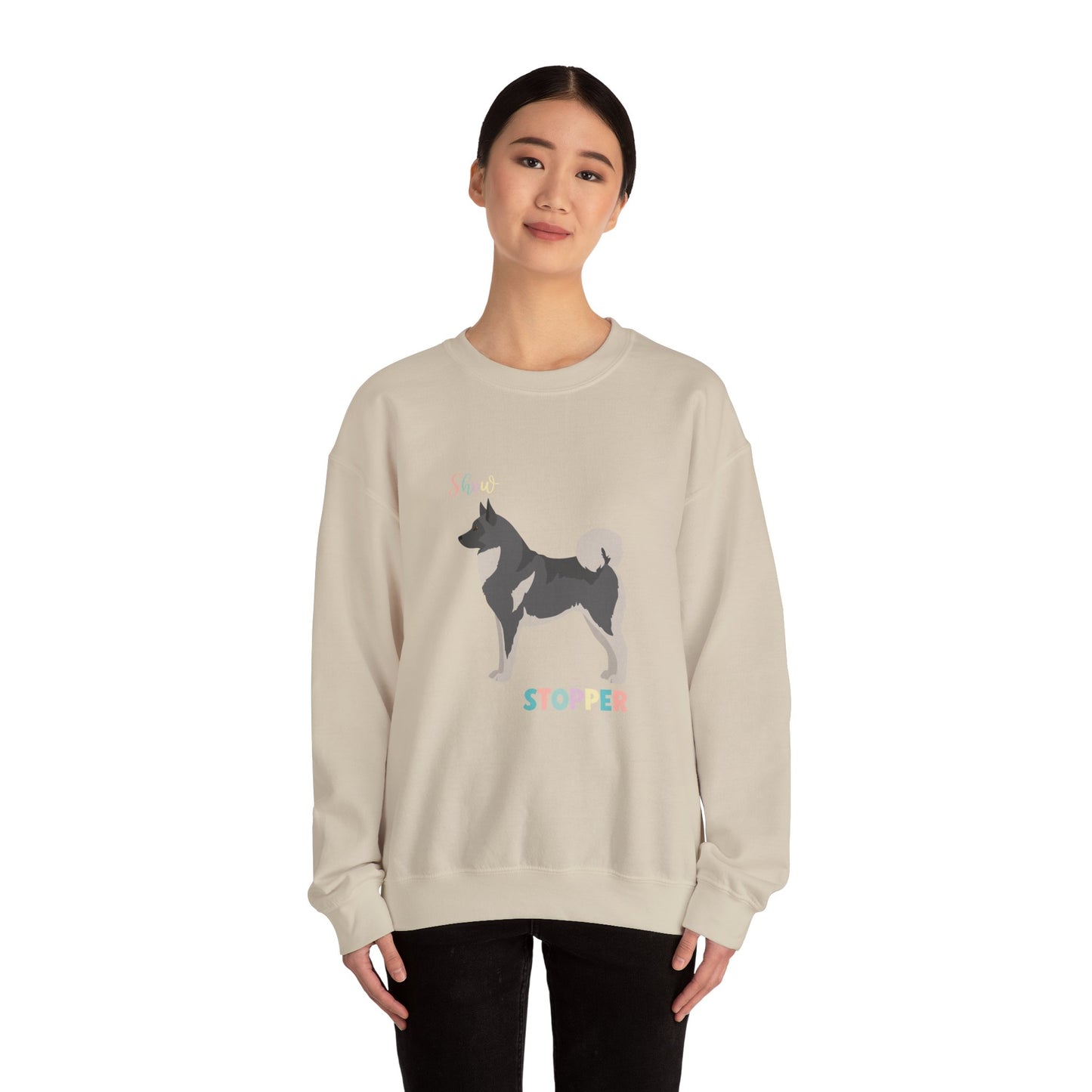 Norwegian Elkhound Dog Unisex Heavy Blend Crewneck Sweatshirt