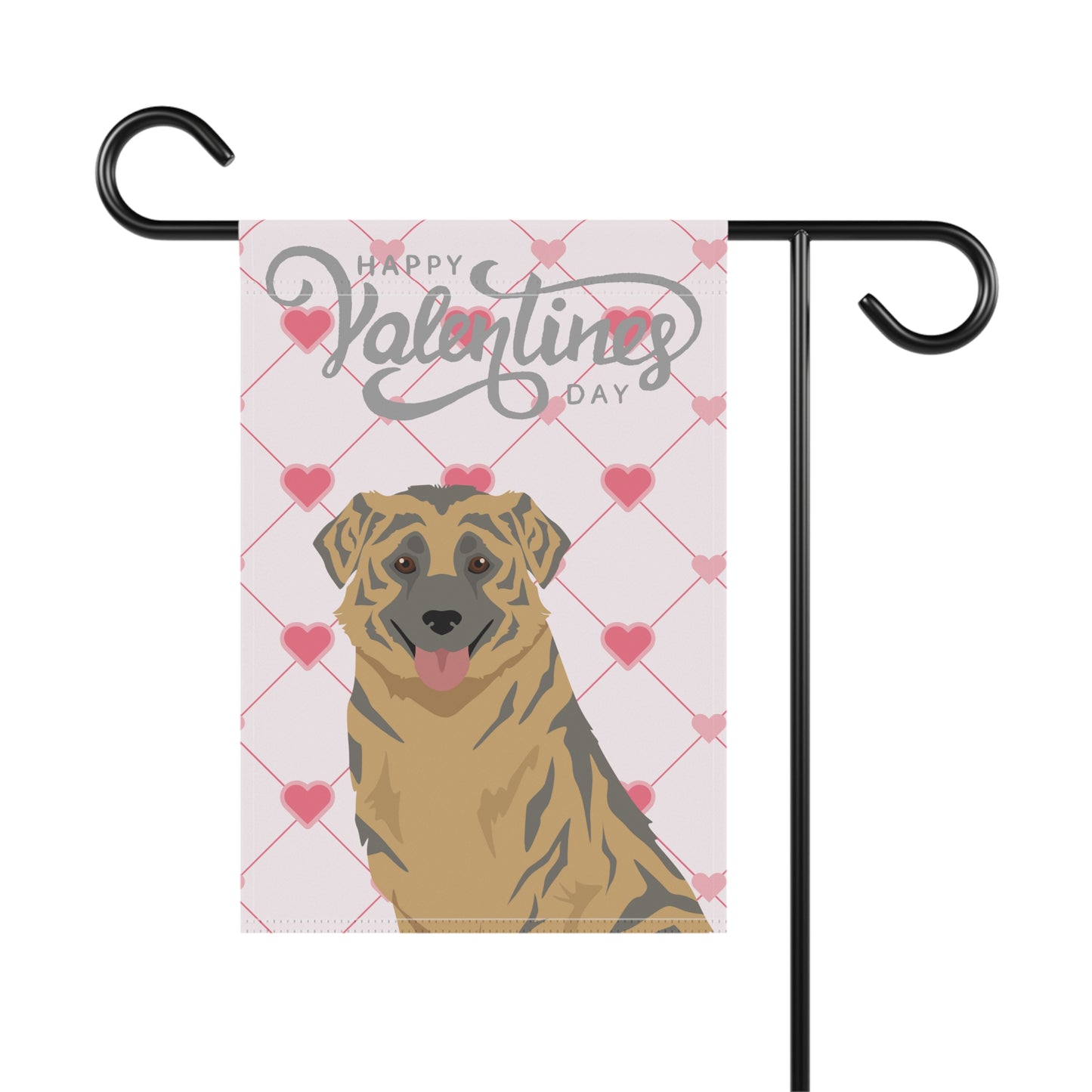 Aidi Dog Valentines Day Garden Flag