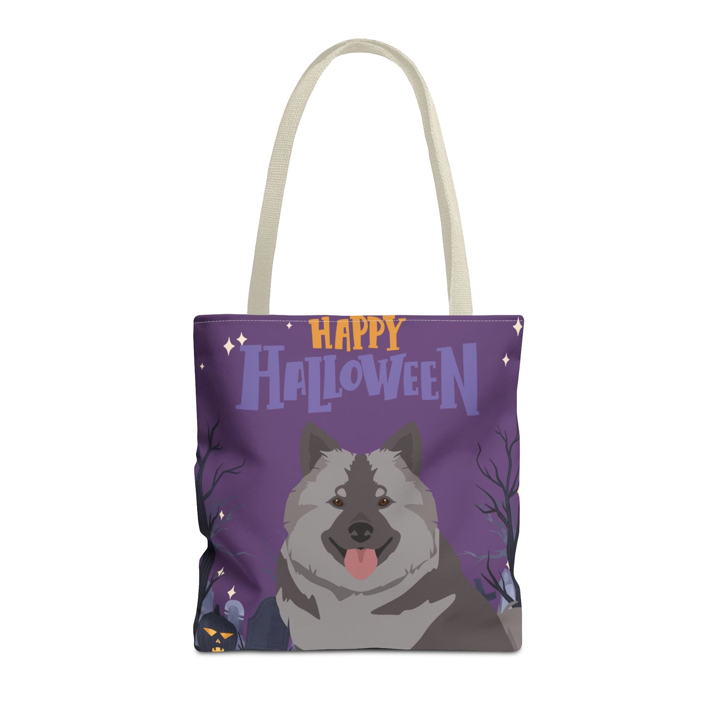 Keeshound Dog Happy Halloween Tote Bag 16x16