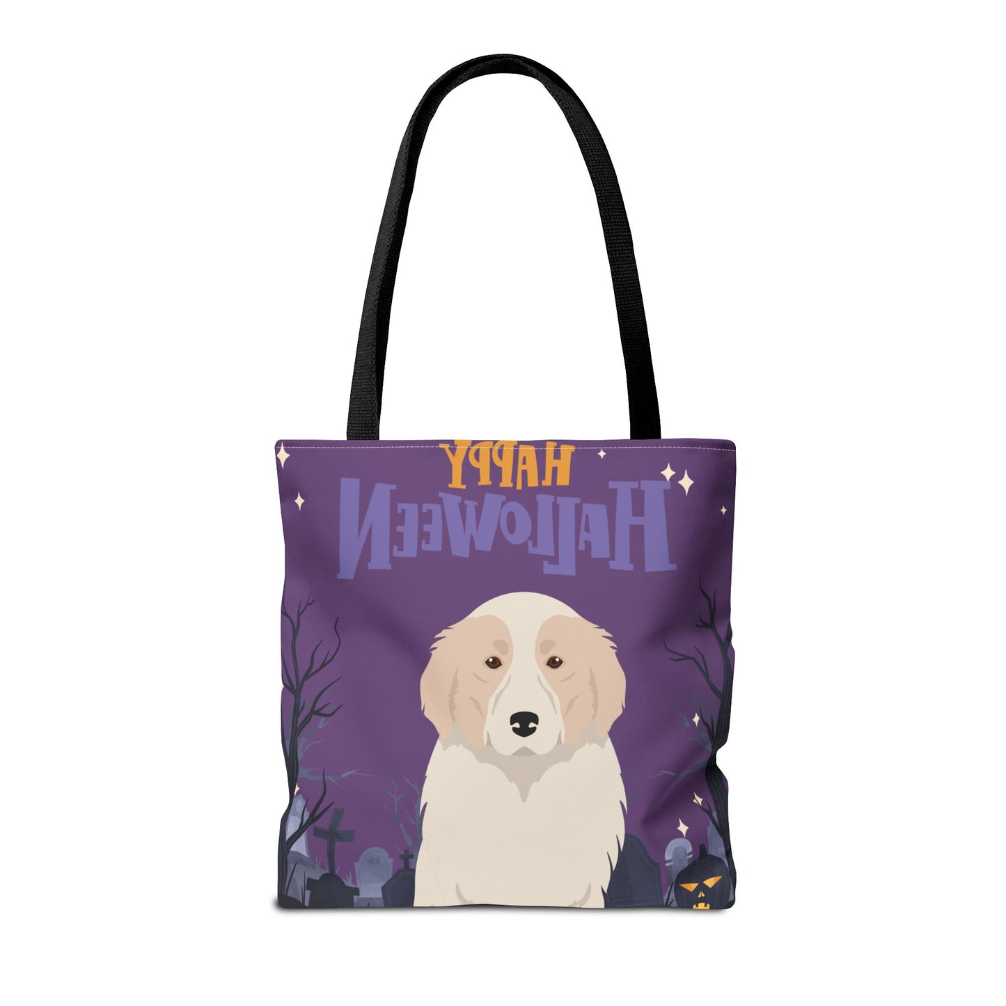 Great Pyrenees Dog Happy Halloween Tote Bag 16x16