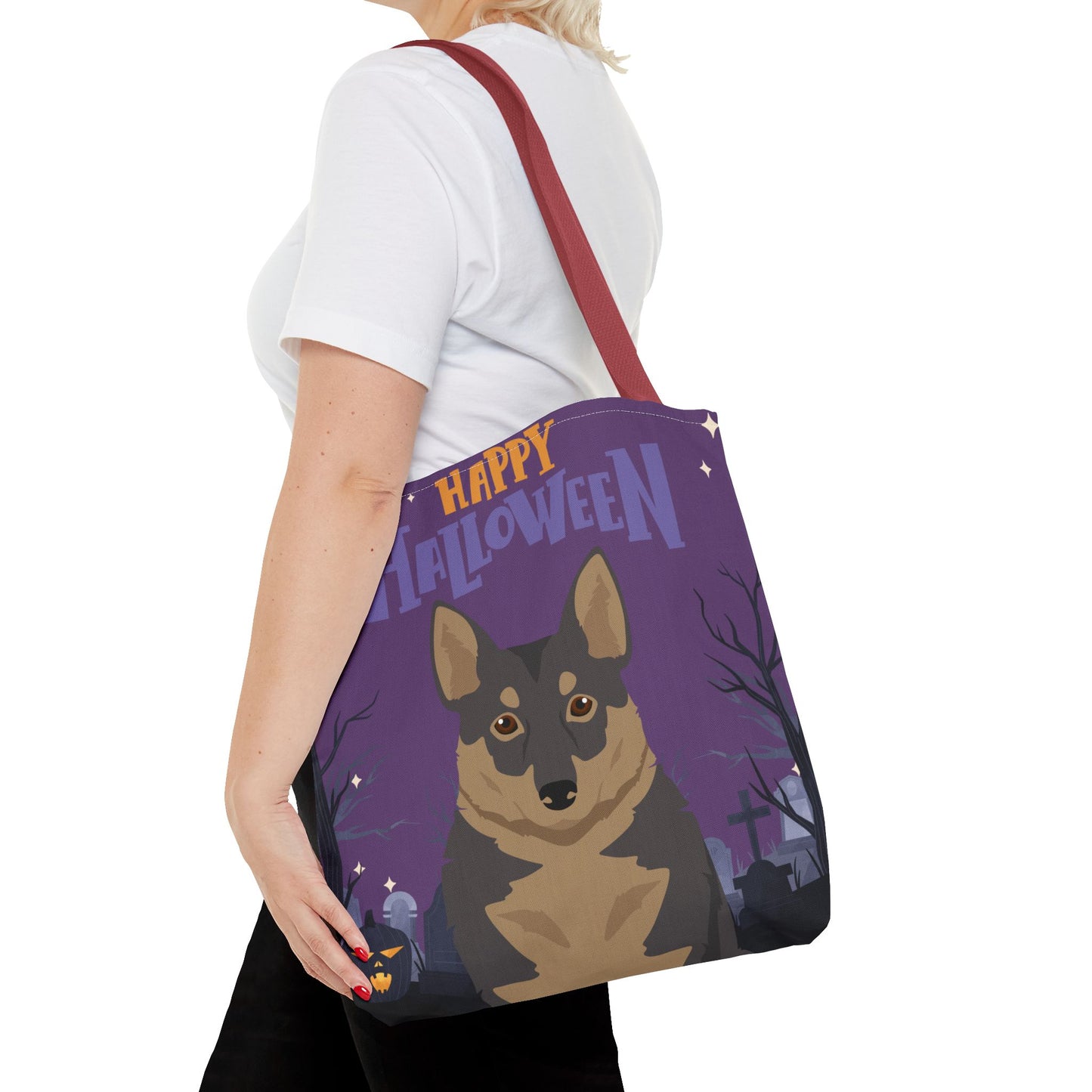Swedish Vallhund Dog Happy Halloween Tote Bag 16x16