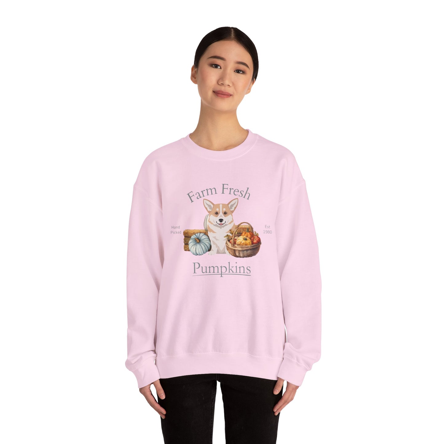 Pembroke Welsh Corgi Dog Fall Farm Fresh Unisex Heavy Blend Crewneck Sweatshirt