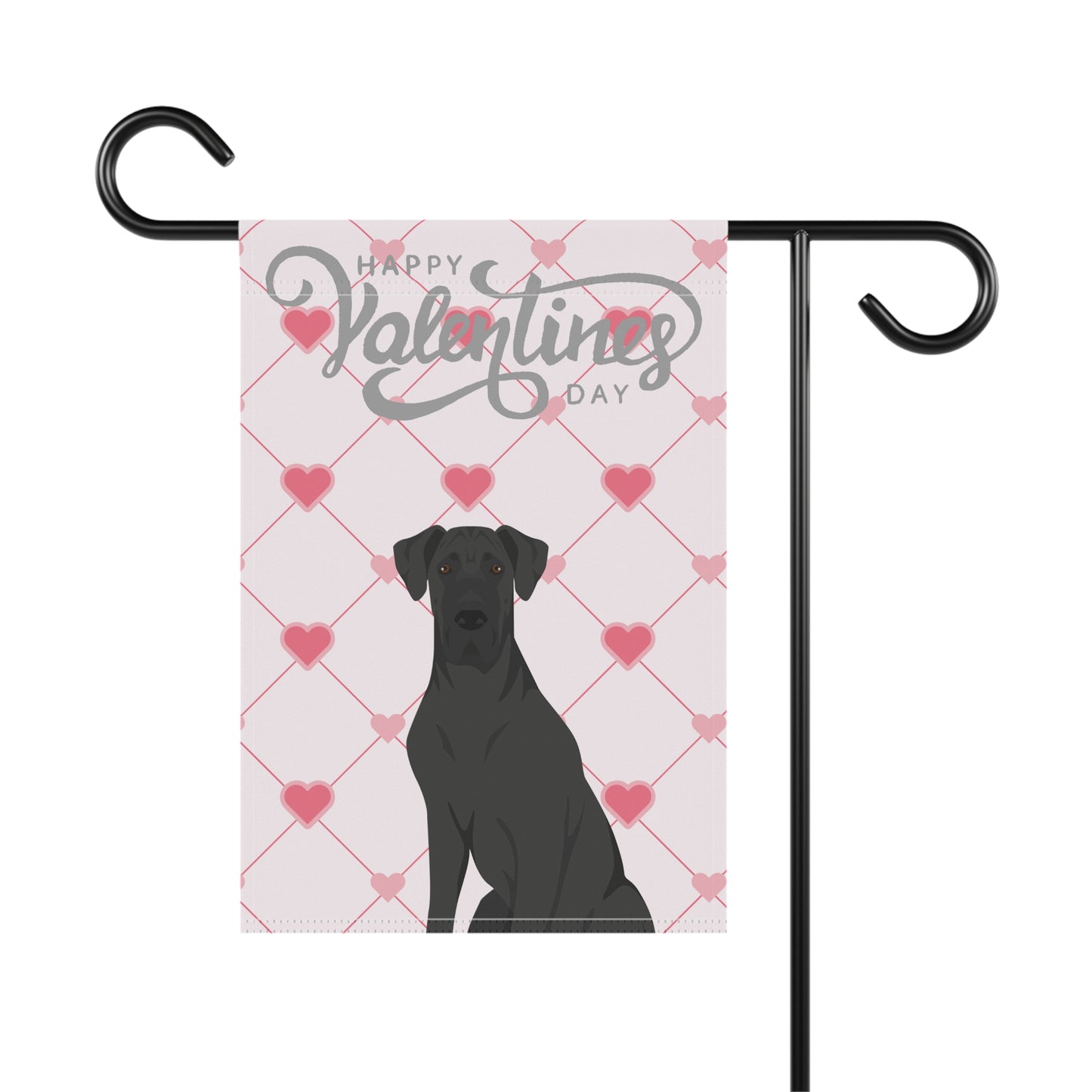 Great Dane Dog Valentines Day Garden Flag