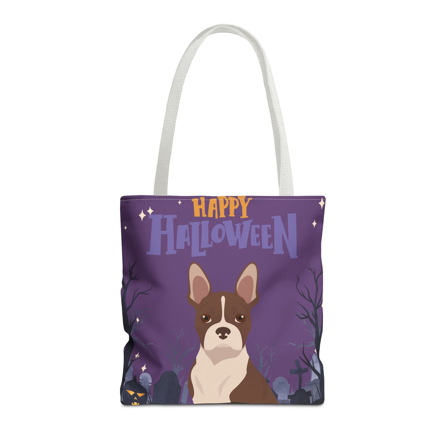 Boston Terrier Dog Happy Halloween Tote Bag 16x16
