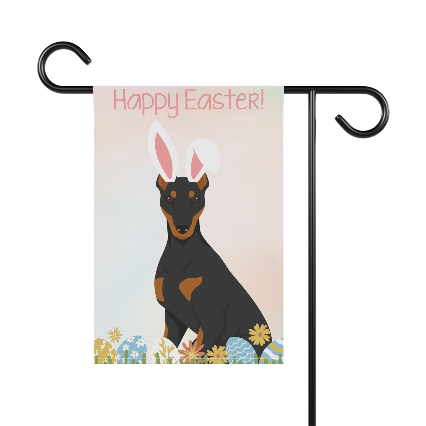 Manchester Terrier Dog Happy Easter Garden Flag