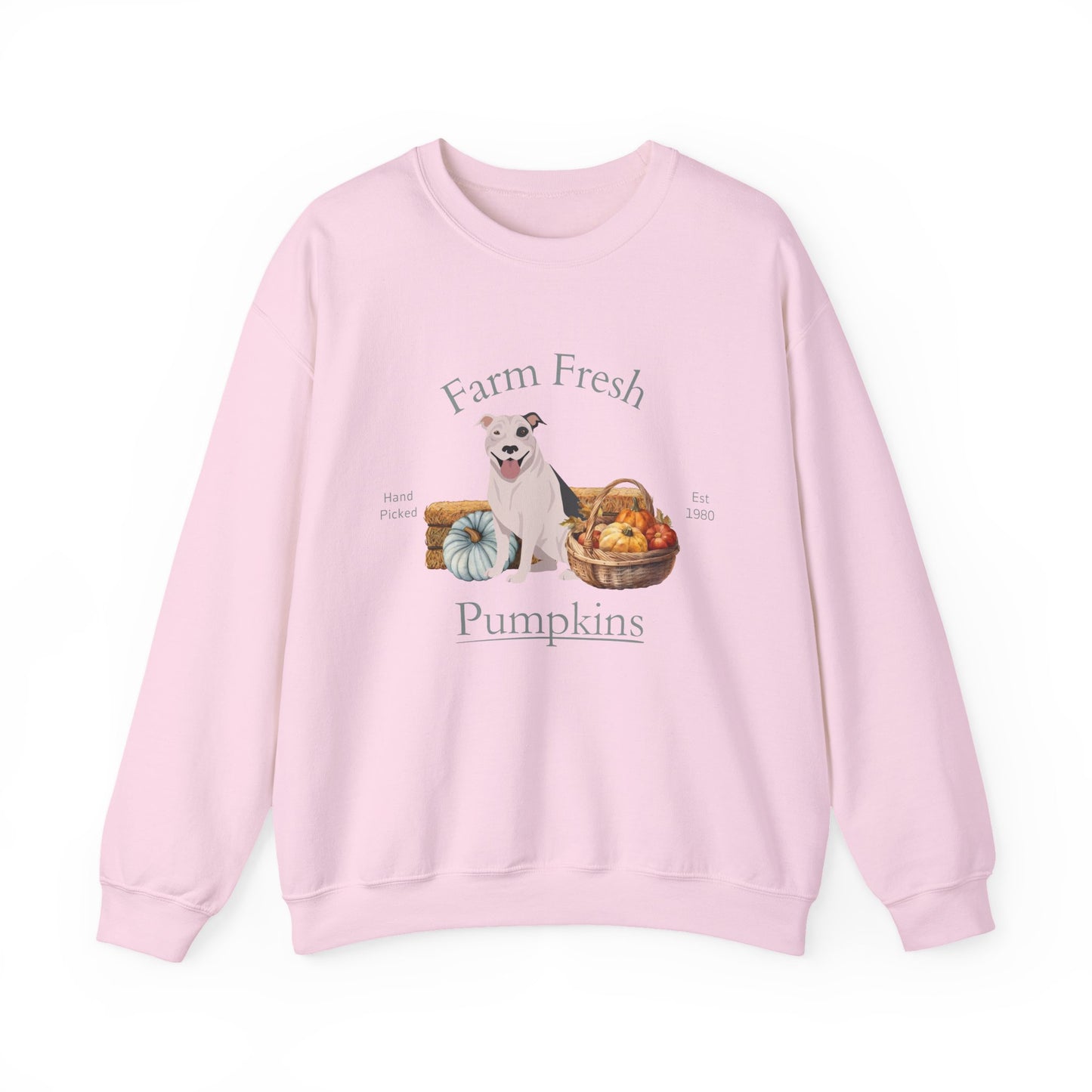 Pit Bull Dog Fall Farm Fresh Unisex Heavy Blend Crewneck Sweatshirt