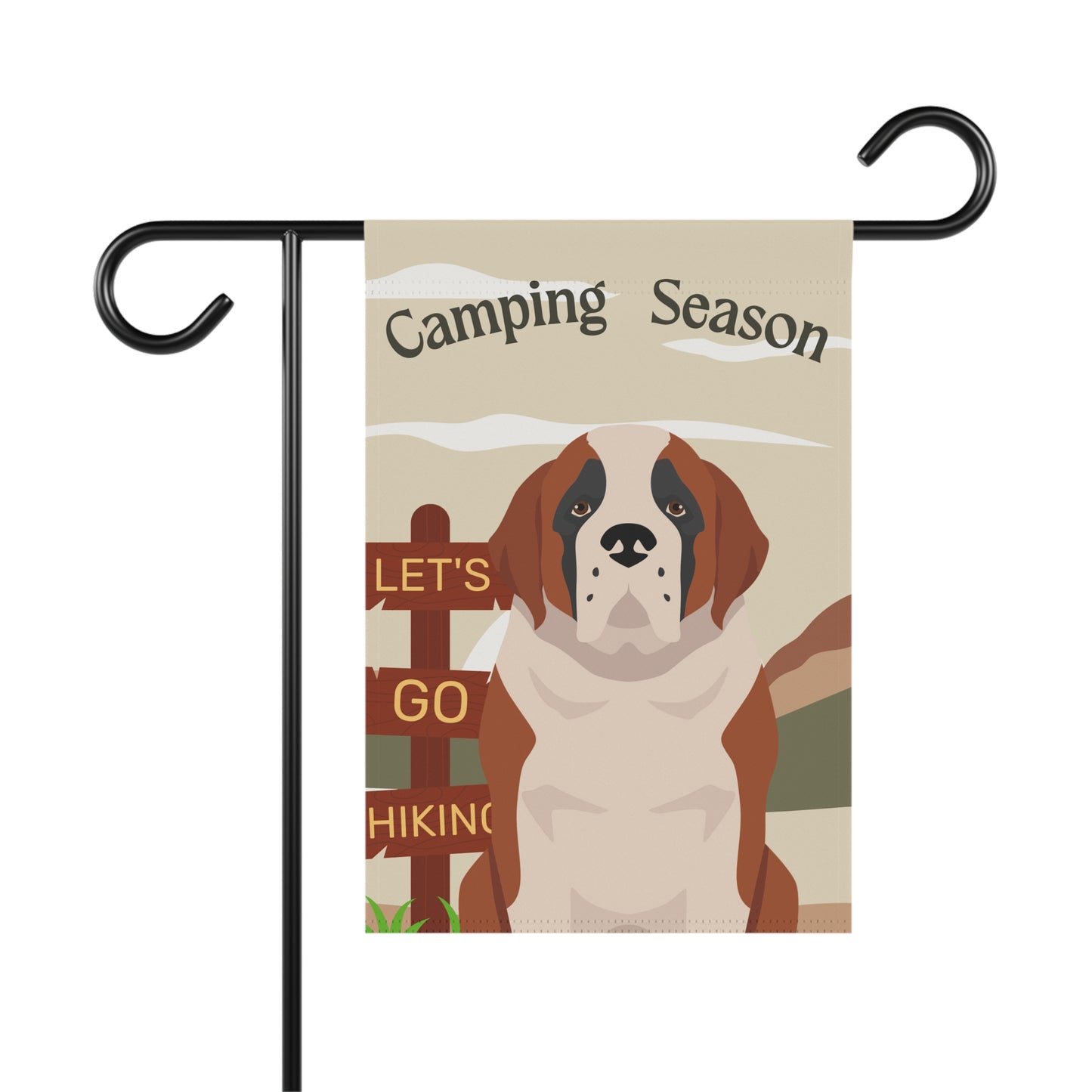 St Bernard Dog Camping Garden Flag
